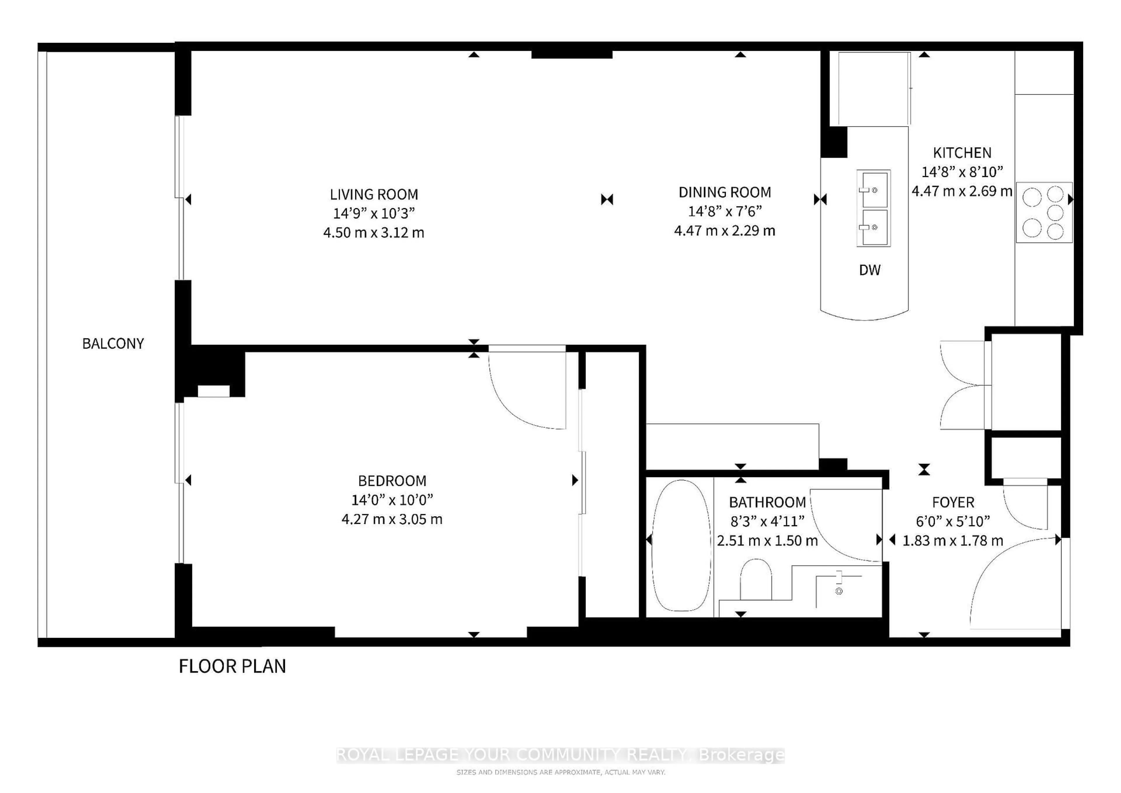 Floor plan for 10211 Keele St #220, Vaughan Ontario L6A 4R7