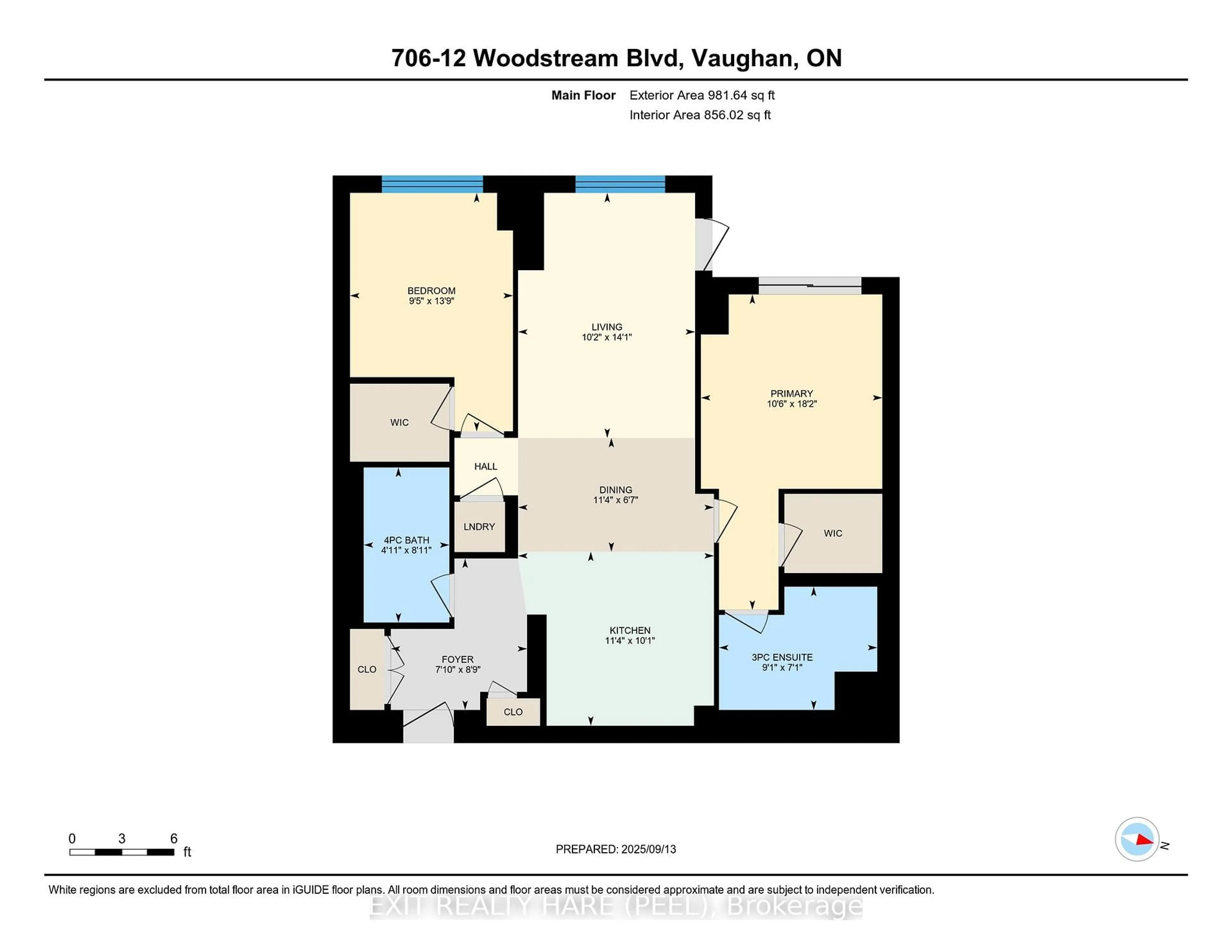 Floor plan for 12 Woodstream Blvd #706, Vaughan Ontario L4L 8C3
