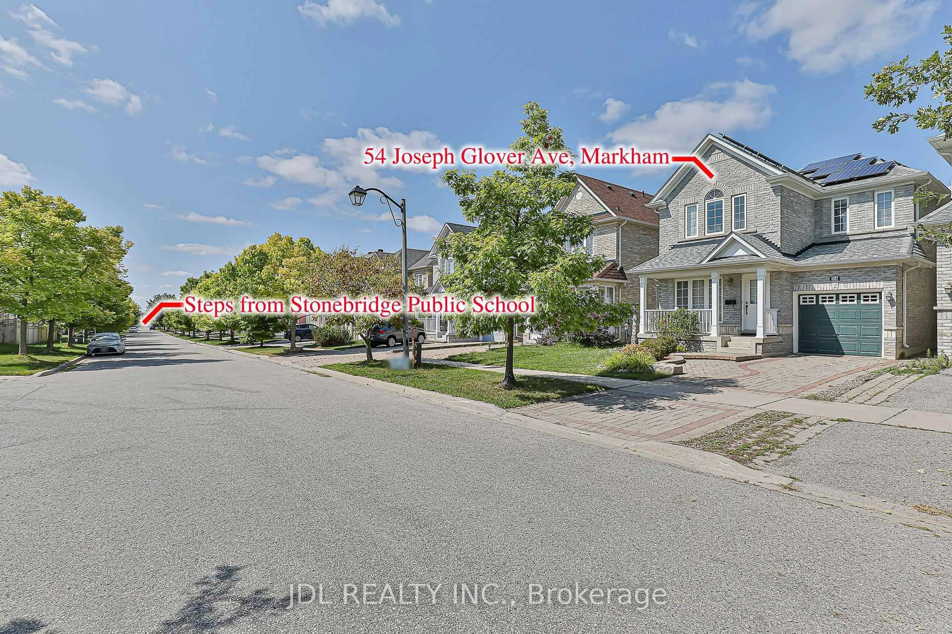 A pic from outside/outdoor area/front of a property/back of a property/a pic from drone, street for 54 Joseph Glover Ave, Markham Ontario L6C 3G5