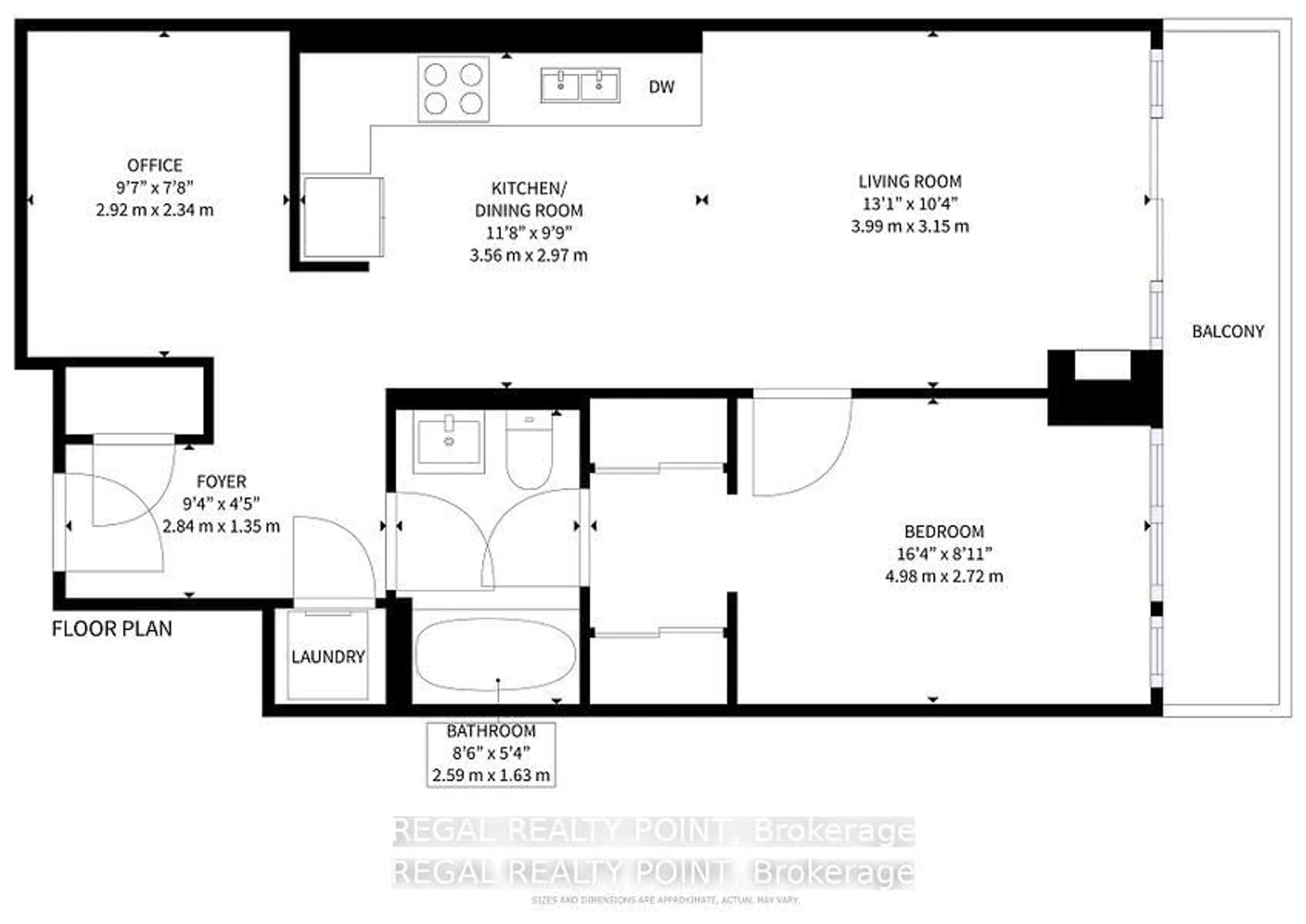 Floor plan for 9608 Yonge St #708, Richmond Hill Ontario L4C 1V6
