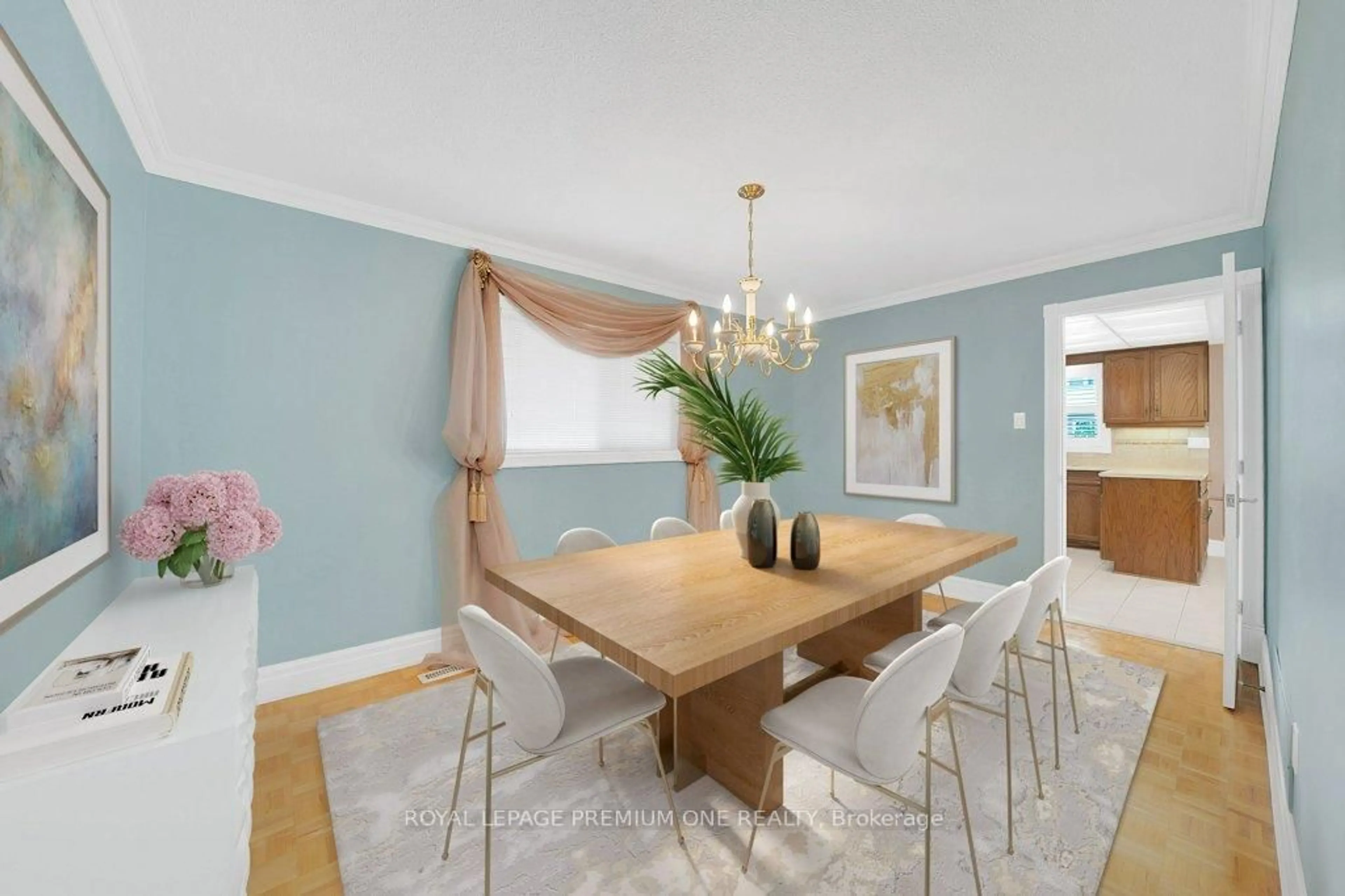 Dining room, wood/laminate floor for 67 Embassy Dr, Vaughan Ontario L4L 5B2