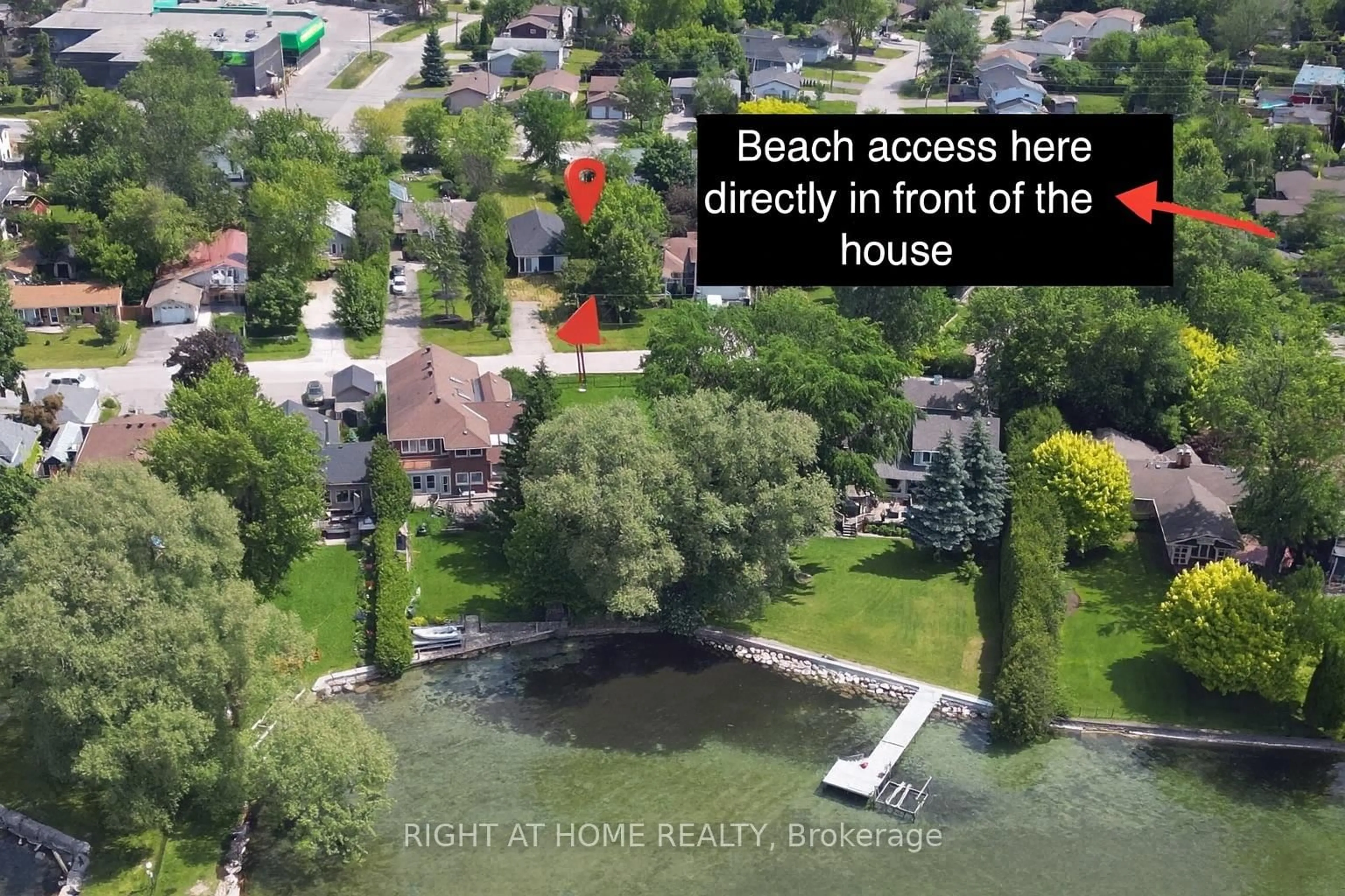 A pic from outside/outdoor area/front of a property/back of a property/a pic from drone, water/lake/river/ocean view for 47 Metropolitan Cres, Georgina Ontario L4P 1L7