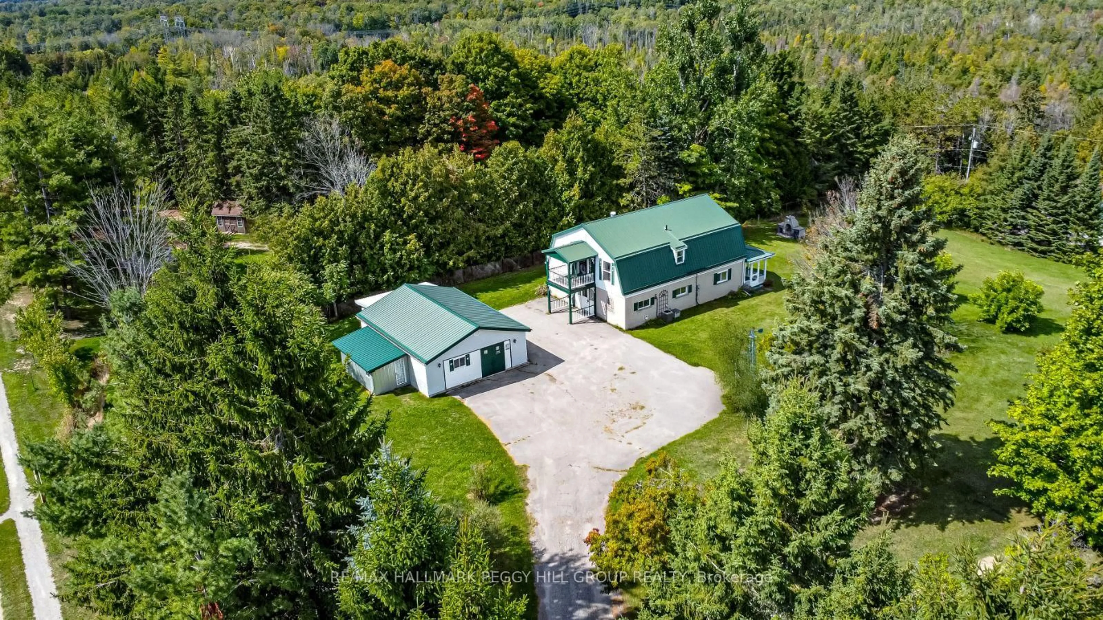 A pic from outside/outdoor area/front of a property/back of a property/a pic from drone, unknown for 8064 9th Line, Essa Ontario L0L 2N0