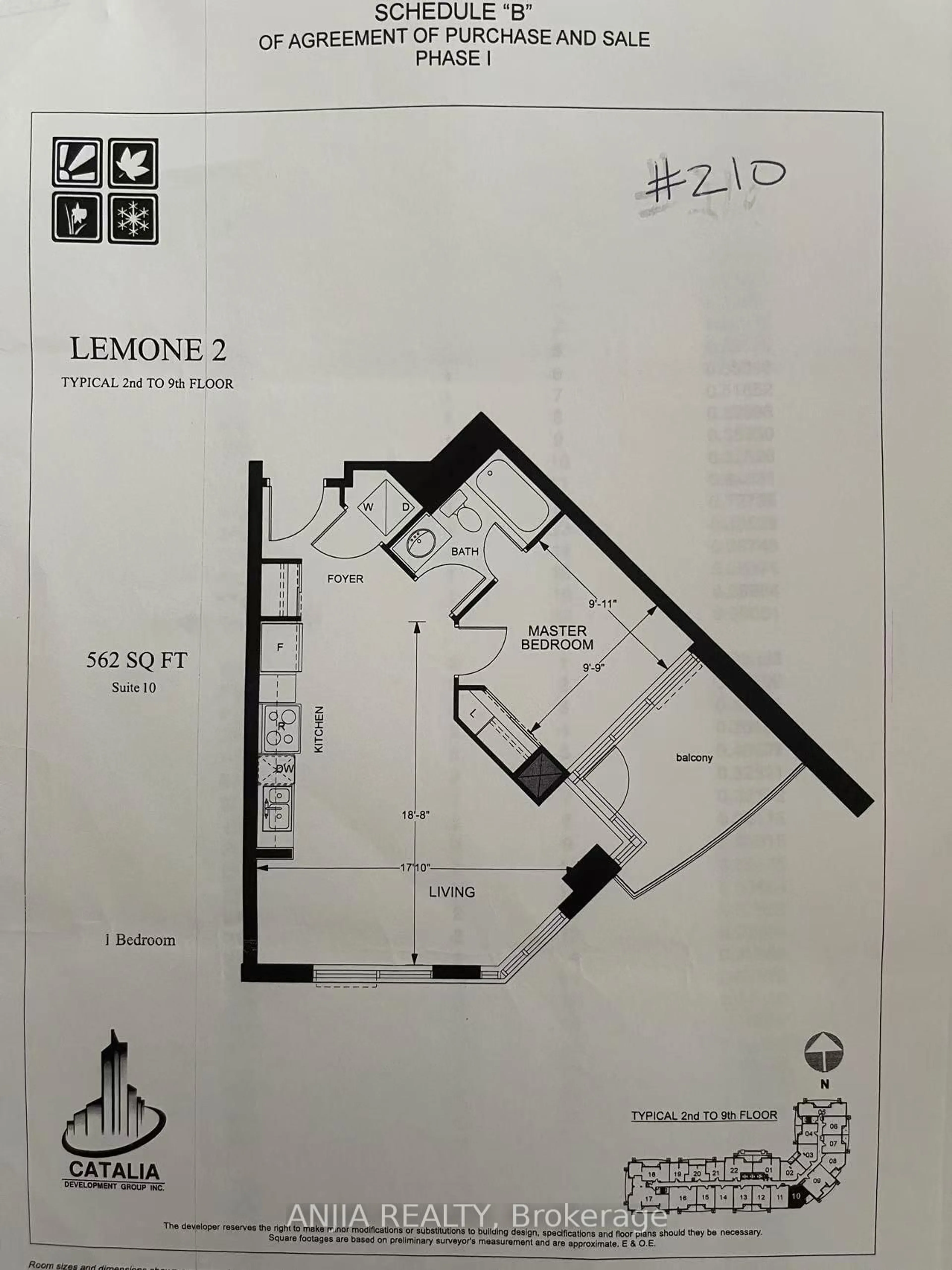 Floor plan for 75 Norman Bethune Ave #210, Richmond Hill Ontario L4B 0B6