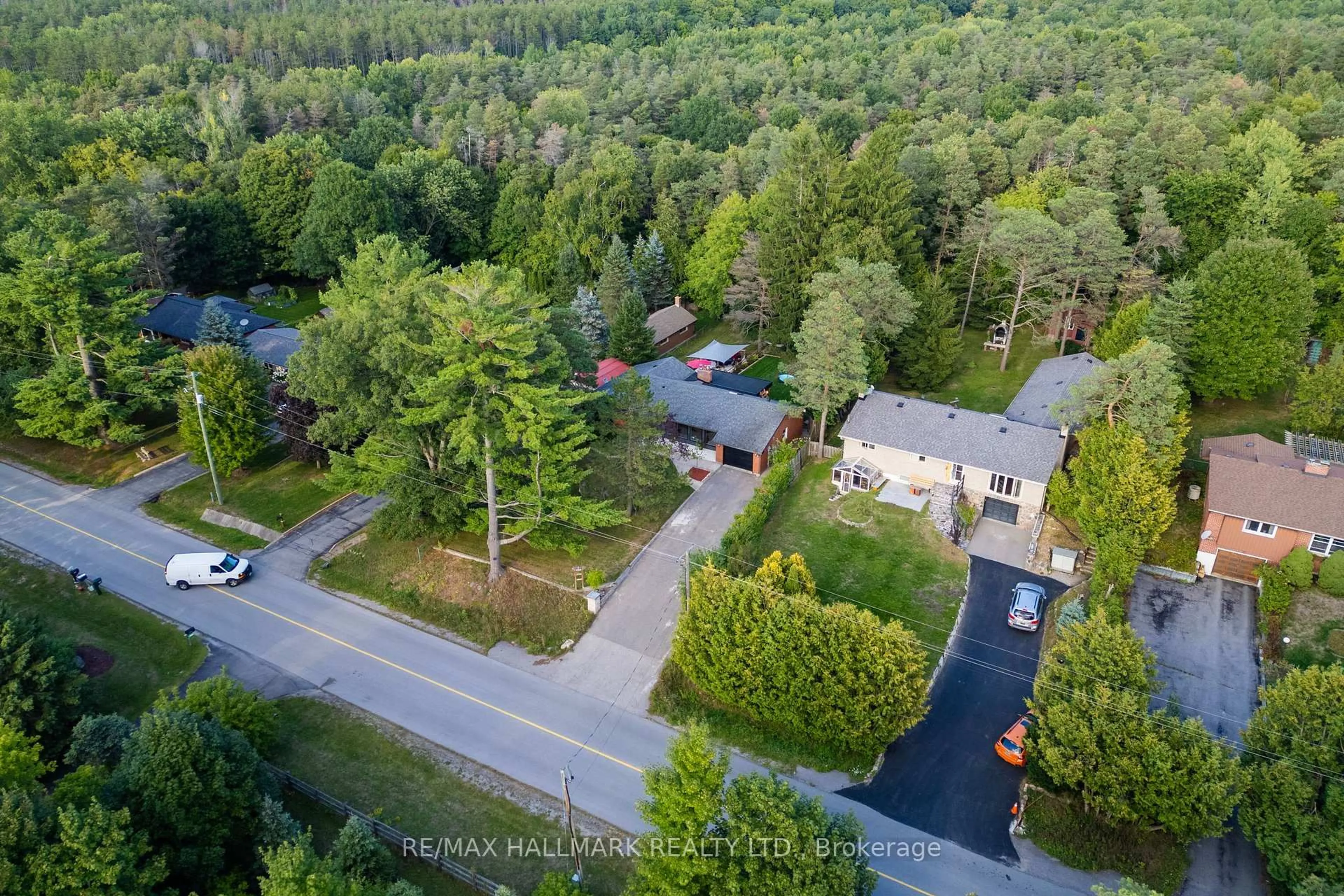 A pic from outside/outdoor area/front of a property/back of a property/a pic from drone, forest/trees view for 16831 McCowan Rd, Whitchurch-Stouffville Ontario L4A 2A4