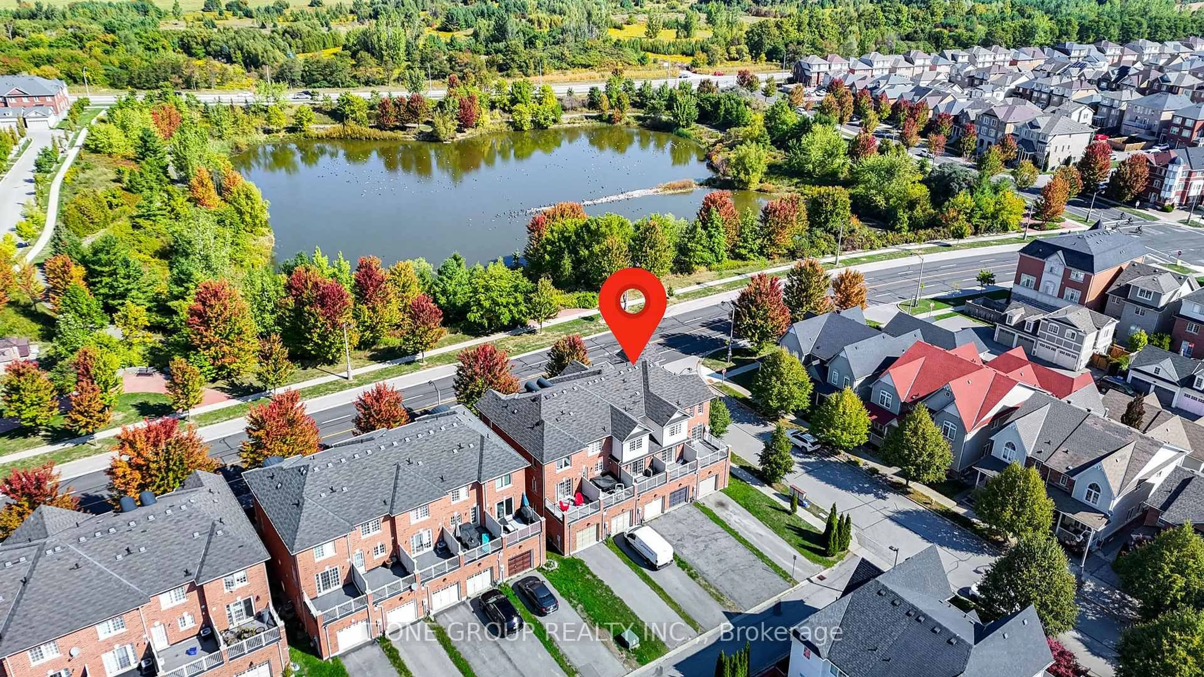 A pic from outside/outdoor area/front of a property/back of a property/a pic from drone, water/lake/river/ocean view for 2493 Bur Oak Ave, Markham Ontario L6B 1E9
