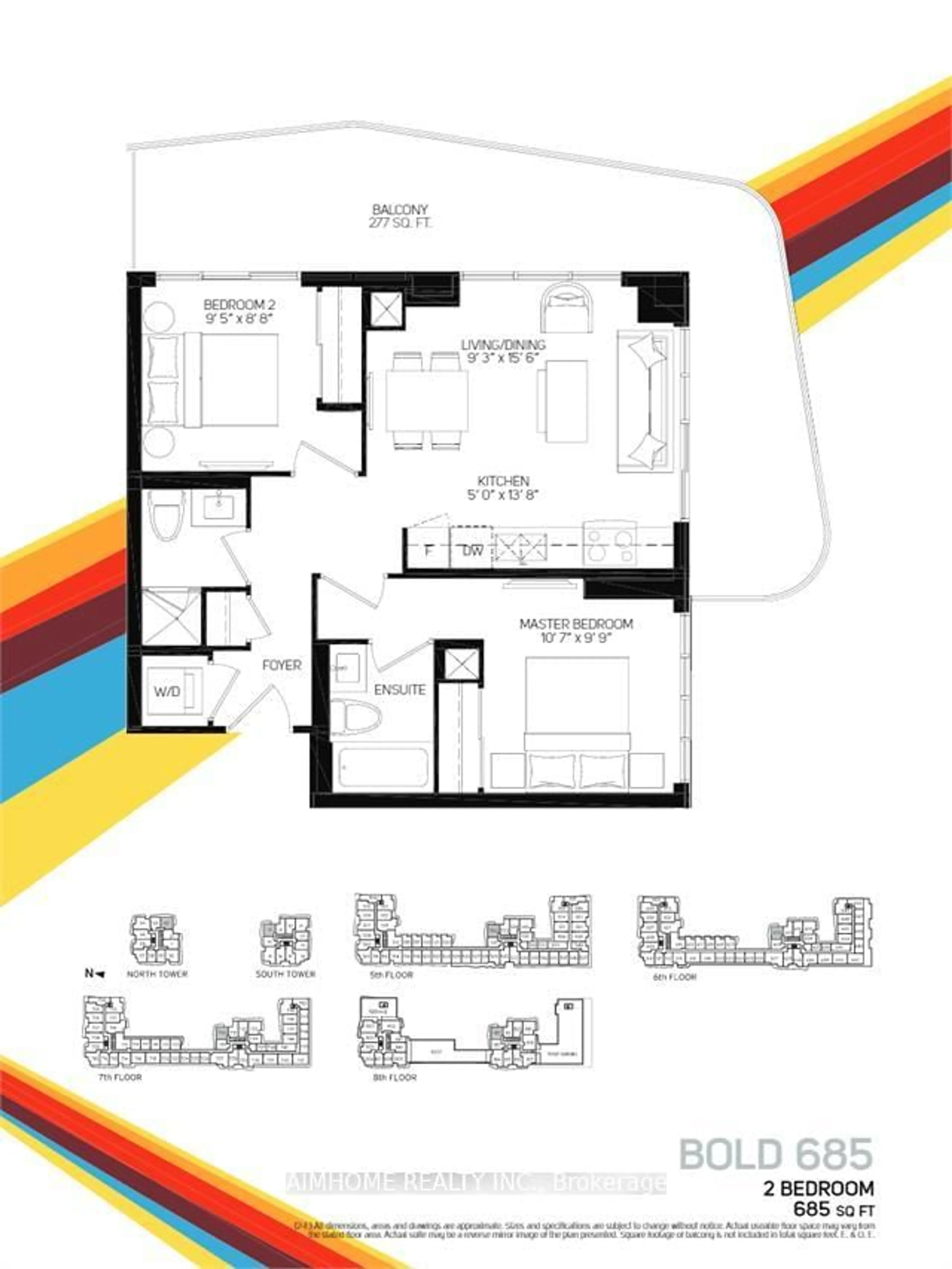 Floor plan for 9471 Yonge St #1202, Richmond Hill Ontario L4C 1V4
