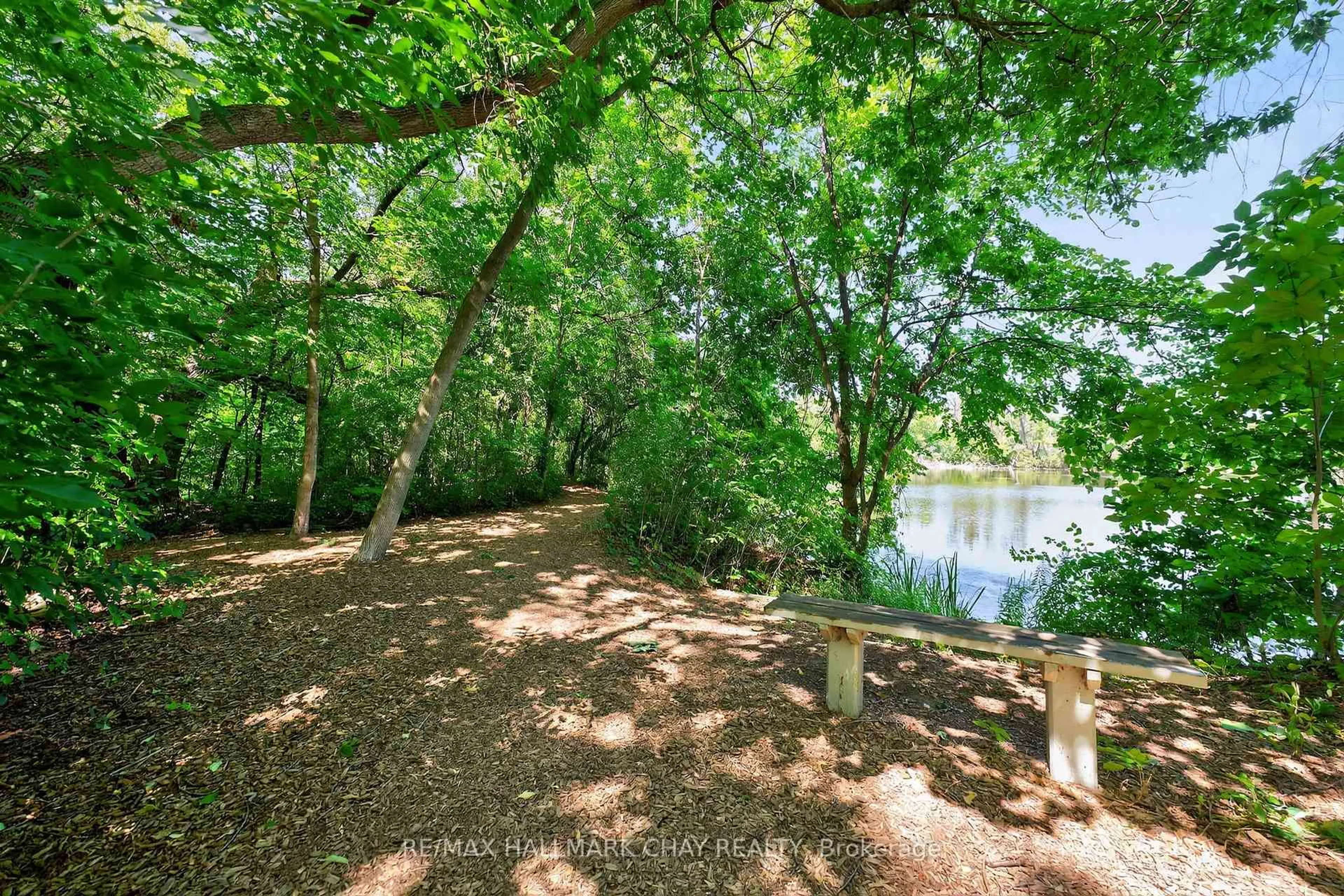 Patio, forest/trees view for 912 Creekfront Way, Newmarket Ontario L3Y 8T4
