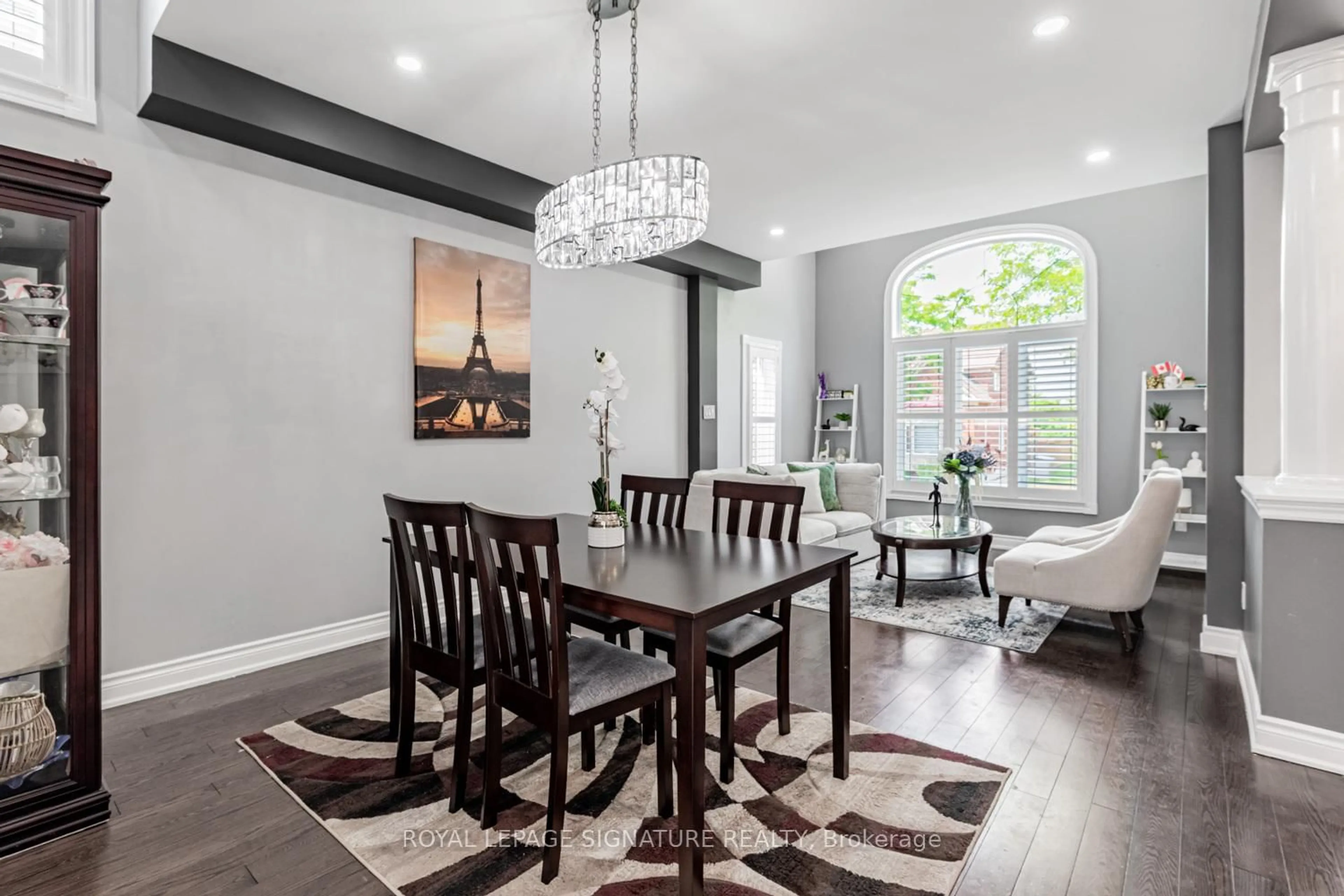 Dining room, wood/laminate floor for 5 Sandcherry Ave, Markham Ontario L3S 4B3