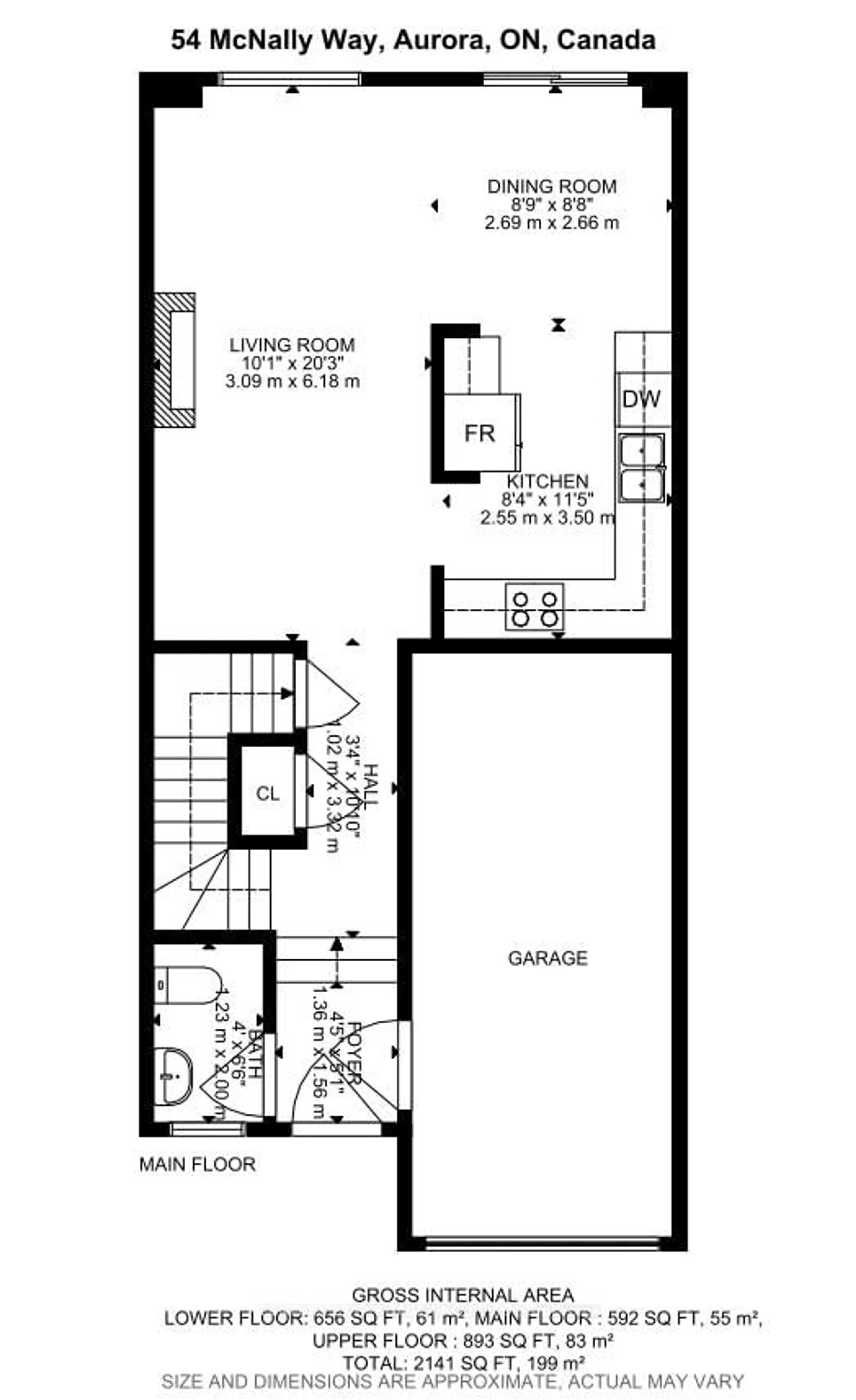 Floor plan for 54 Mcnally Way, Aurora Ontario L4G 7V3