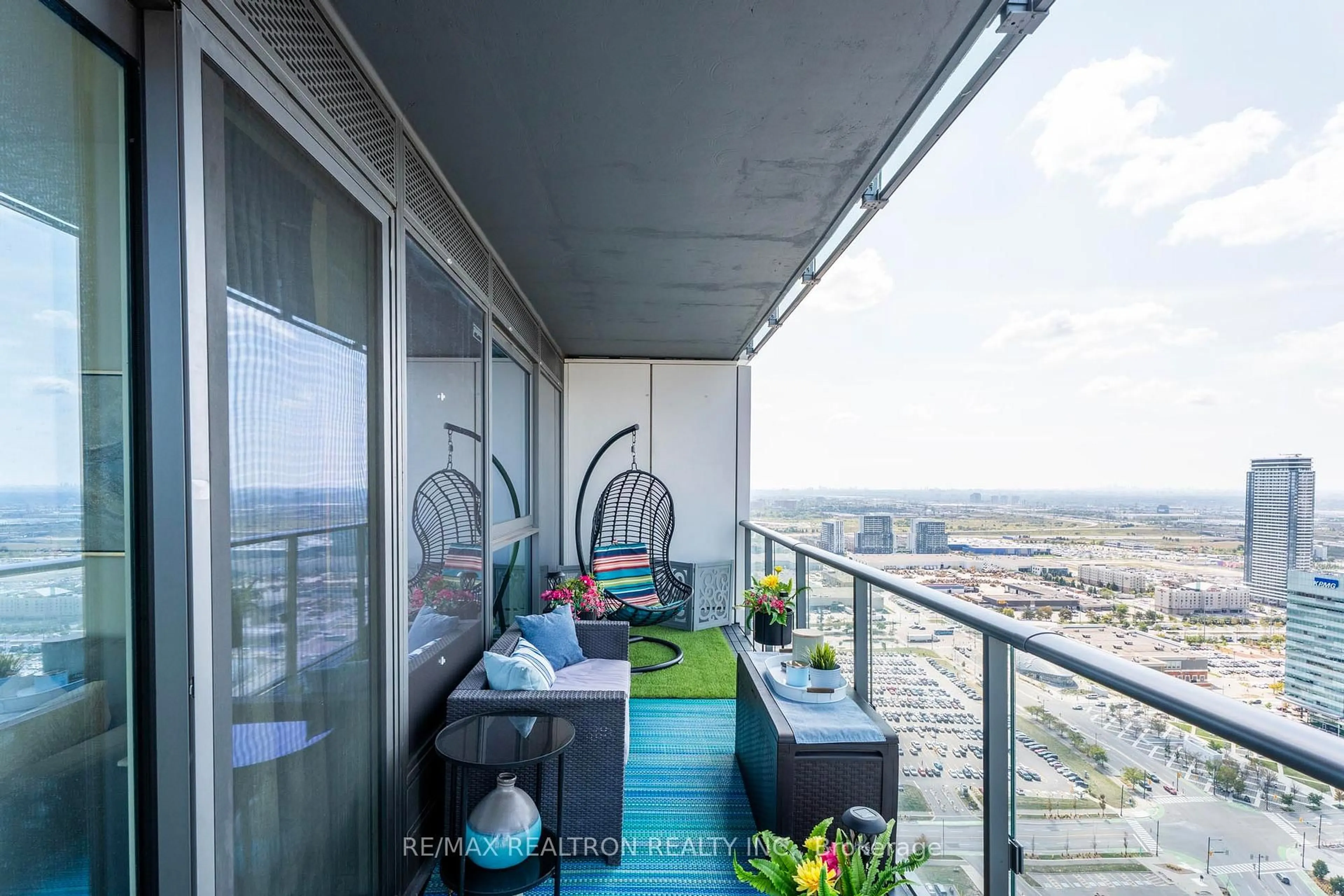 Balcony in the apartment, city buildings view from balcony for 7890 Jane St #3806, Vaughan Ontario L4K 0K9