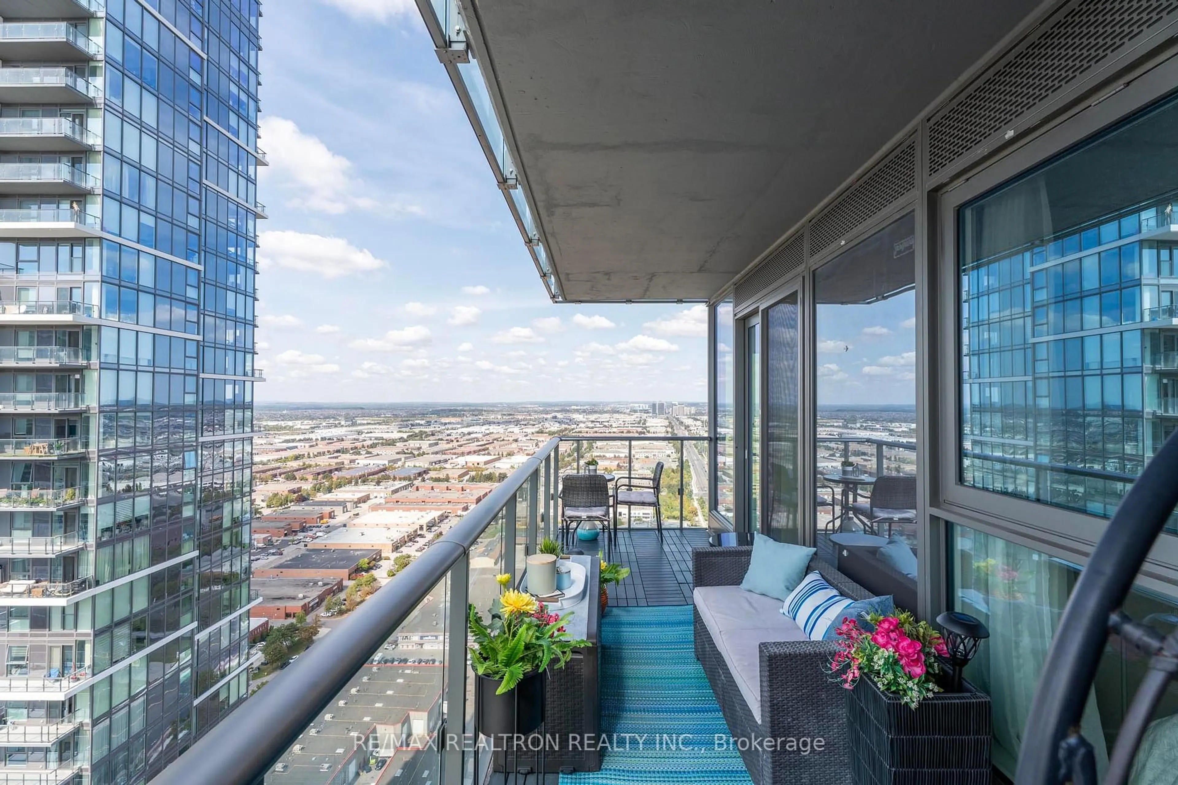 Balcony in the apartment, city buildings view from balcony for 7890 Jane St #3806, Vaughan Ontario L4K 0K9