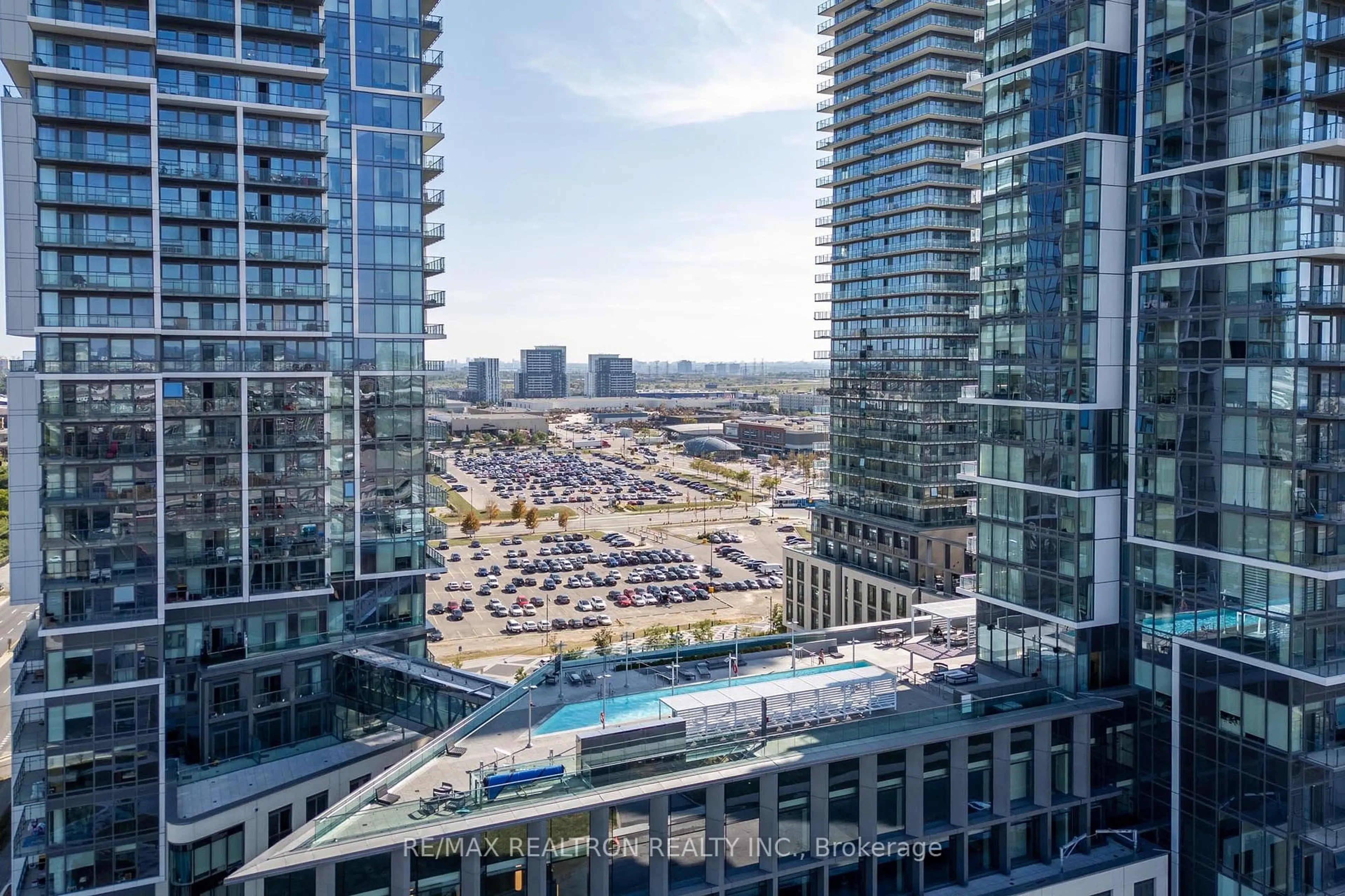 Patio, city buildings view from balcony for 7890 Jane St #3806, Vaughan Ontario L4K 0K9
