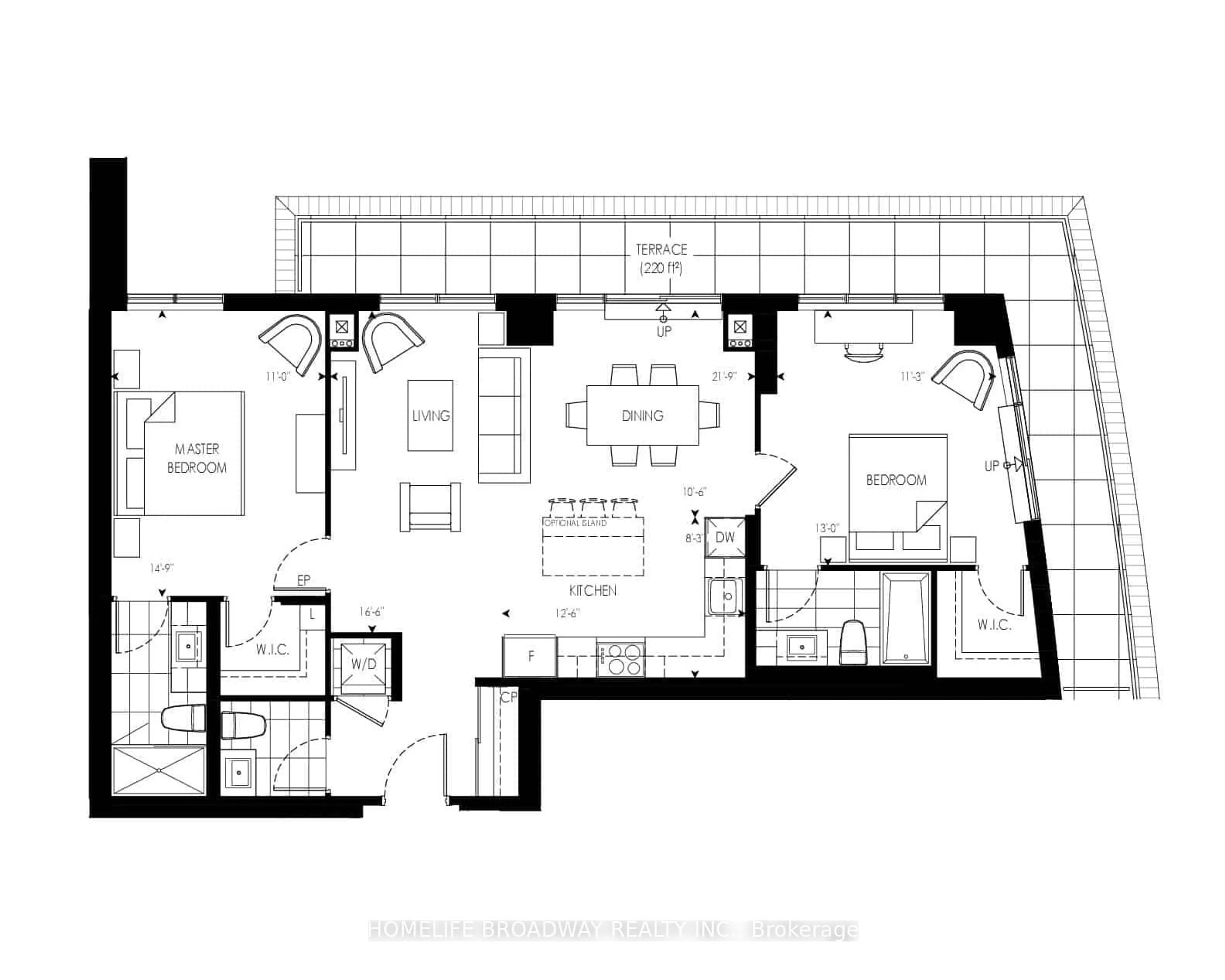 Floor plan for 12 Gandhi Lane #3801, Markham Ontario L3T 0G8