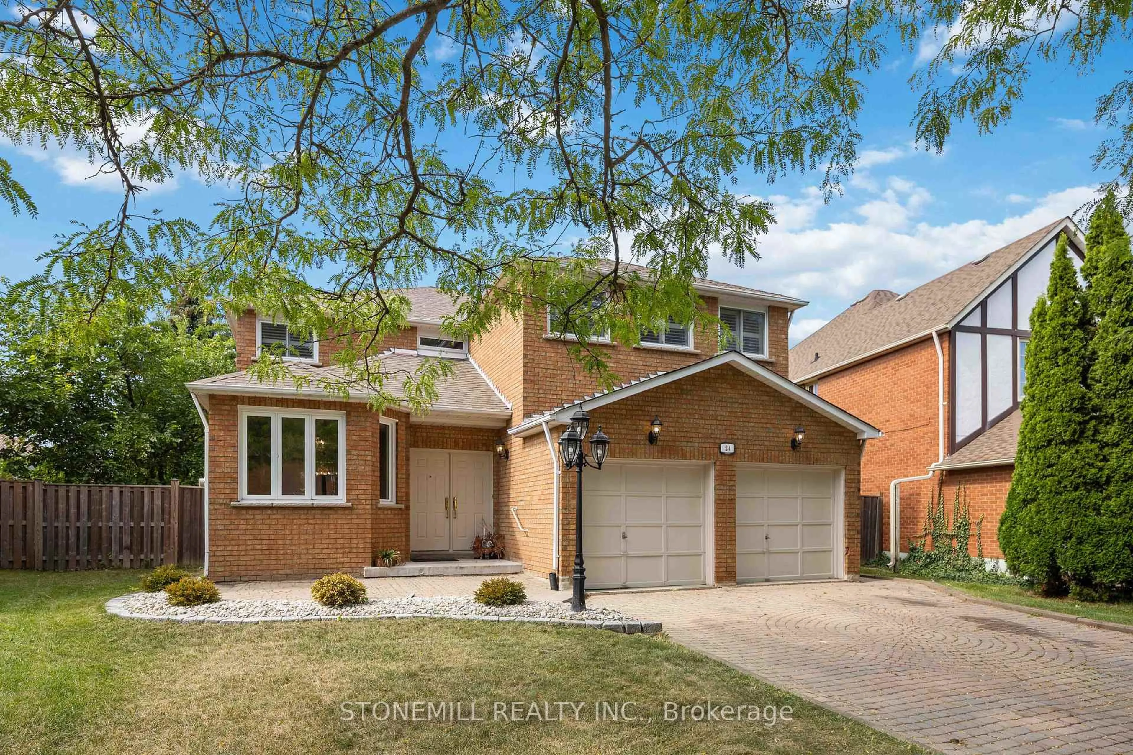 Home with brick exterior material, street for 24 Soho Cres, Markham Ontario L3P 7H8