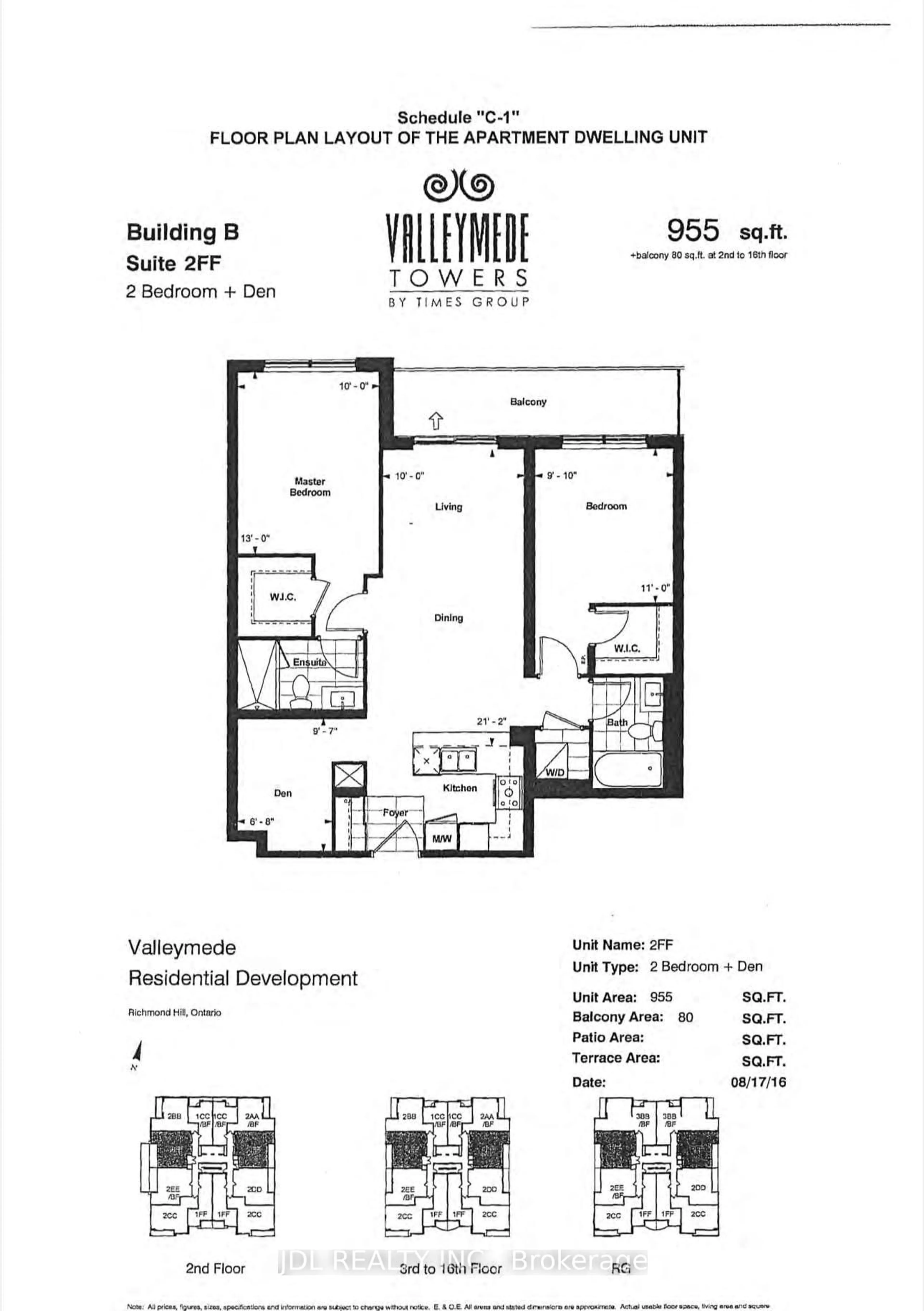 Floor plan for 398 Highway 7 #803, Richmond Hill Ontario L4B 0G6