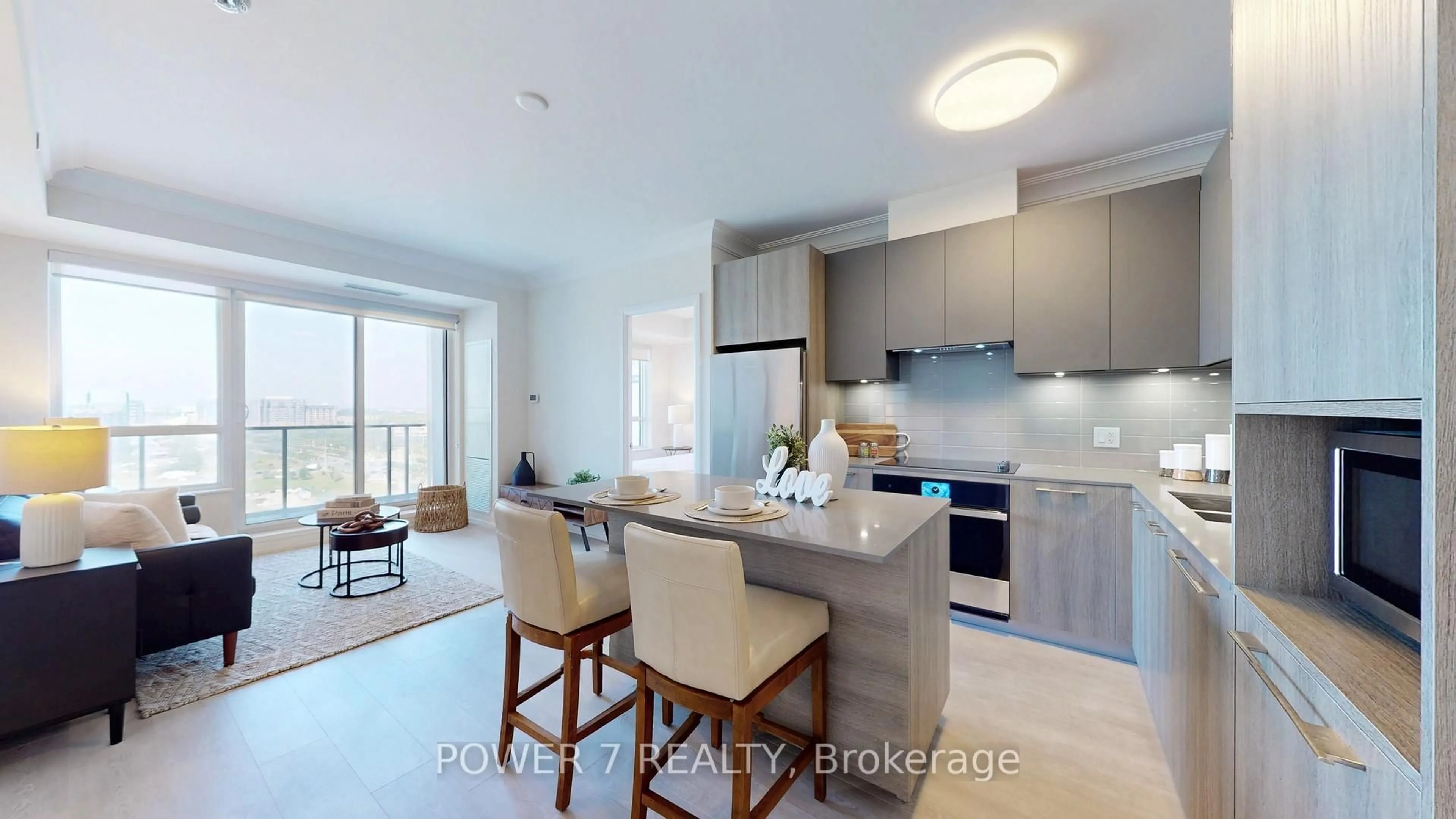 Open concept kitchen, ceramic/tile floor for 18 Water Walk Dr #1706, Markham Ontario L3R 6L5