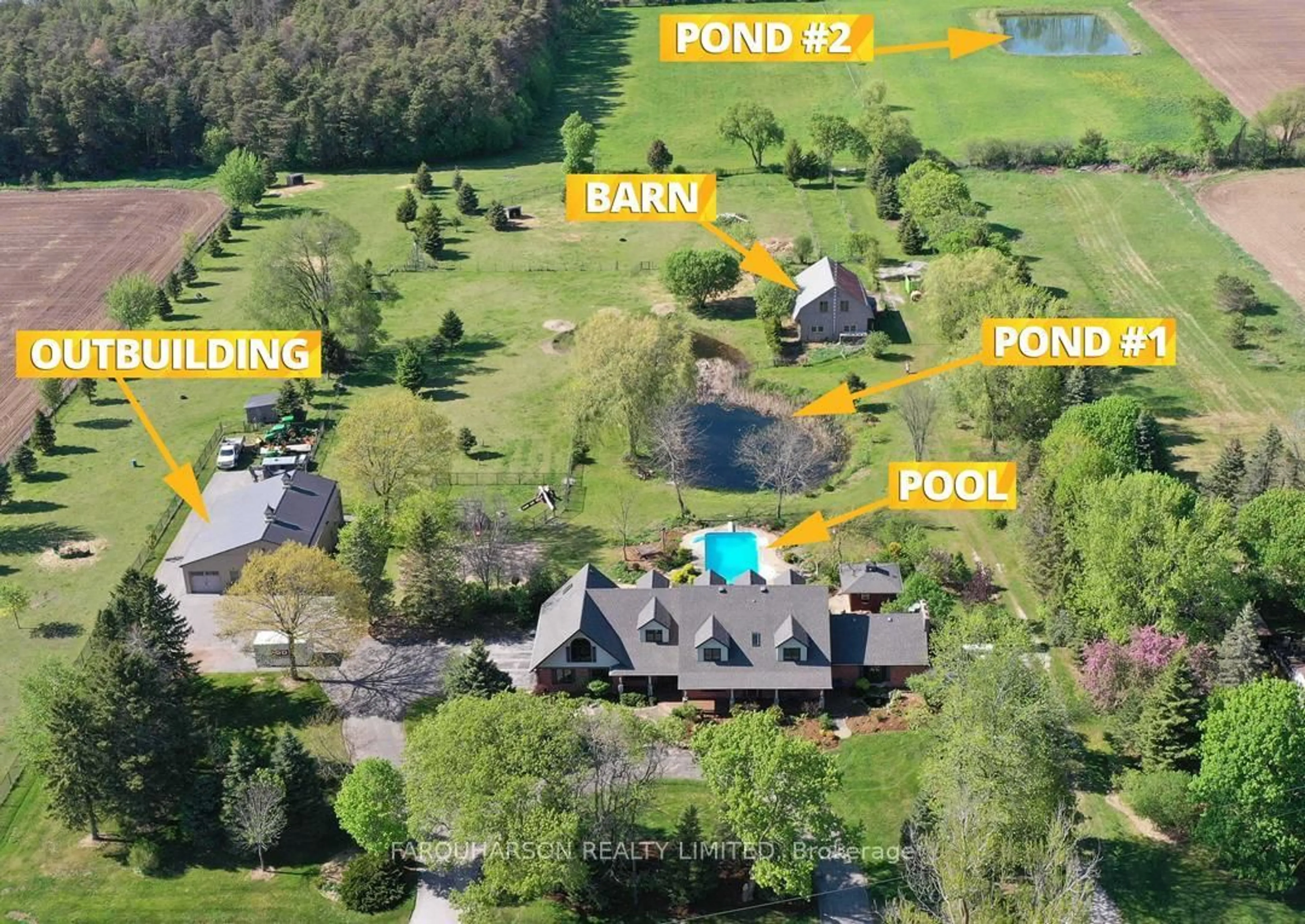A pic from outside/outdoor area/front of a property/back of a property/a pic from drone, water/lake/river/ocean view for 736 Ball Rd, Uxbridge Ontario L9P 1R2