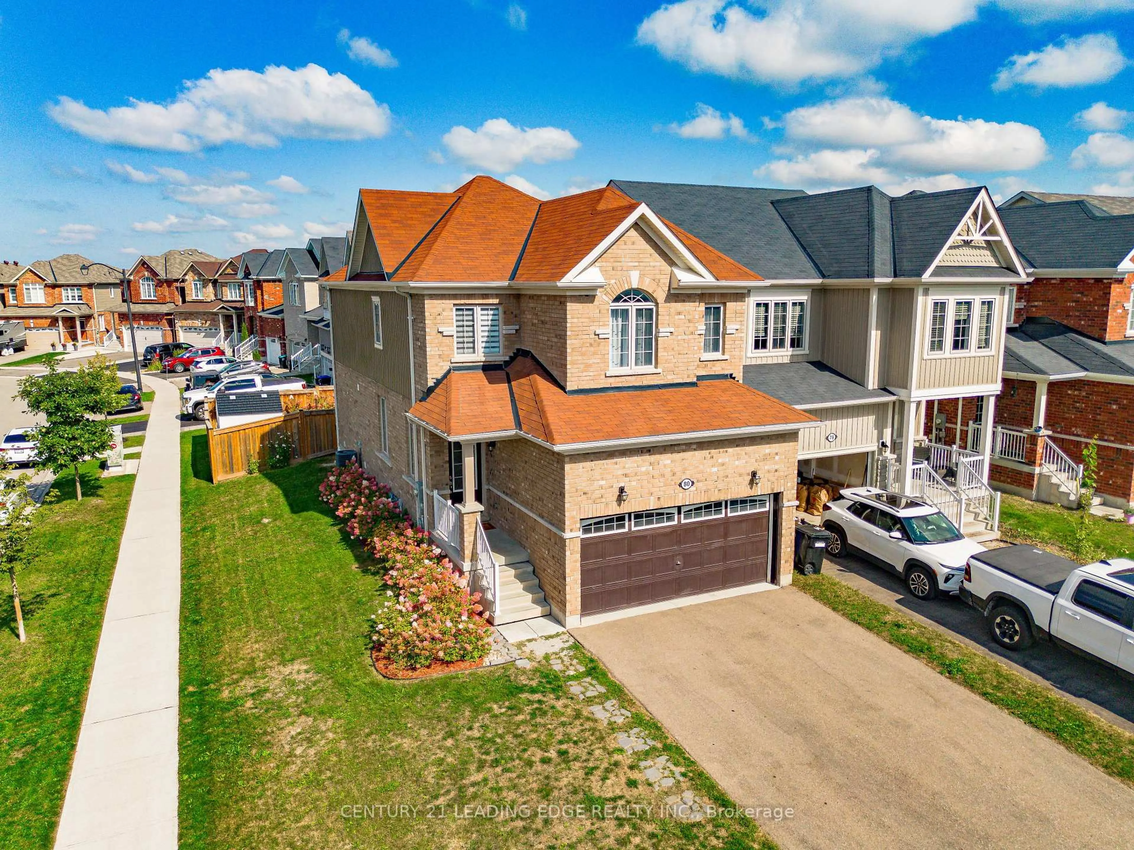 A pic from outside/outdoor area/front of a property/back of a property/a pic from drone, street for 80 Wagner Cres, Essa Ontario L0M 1B6