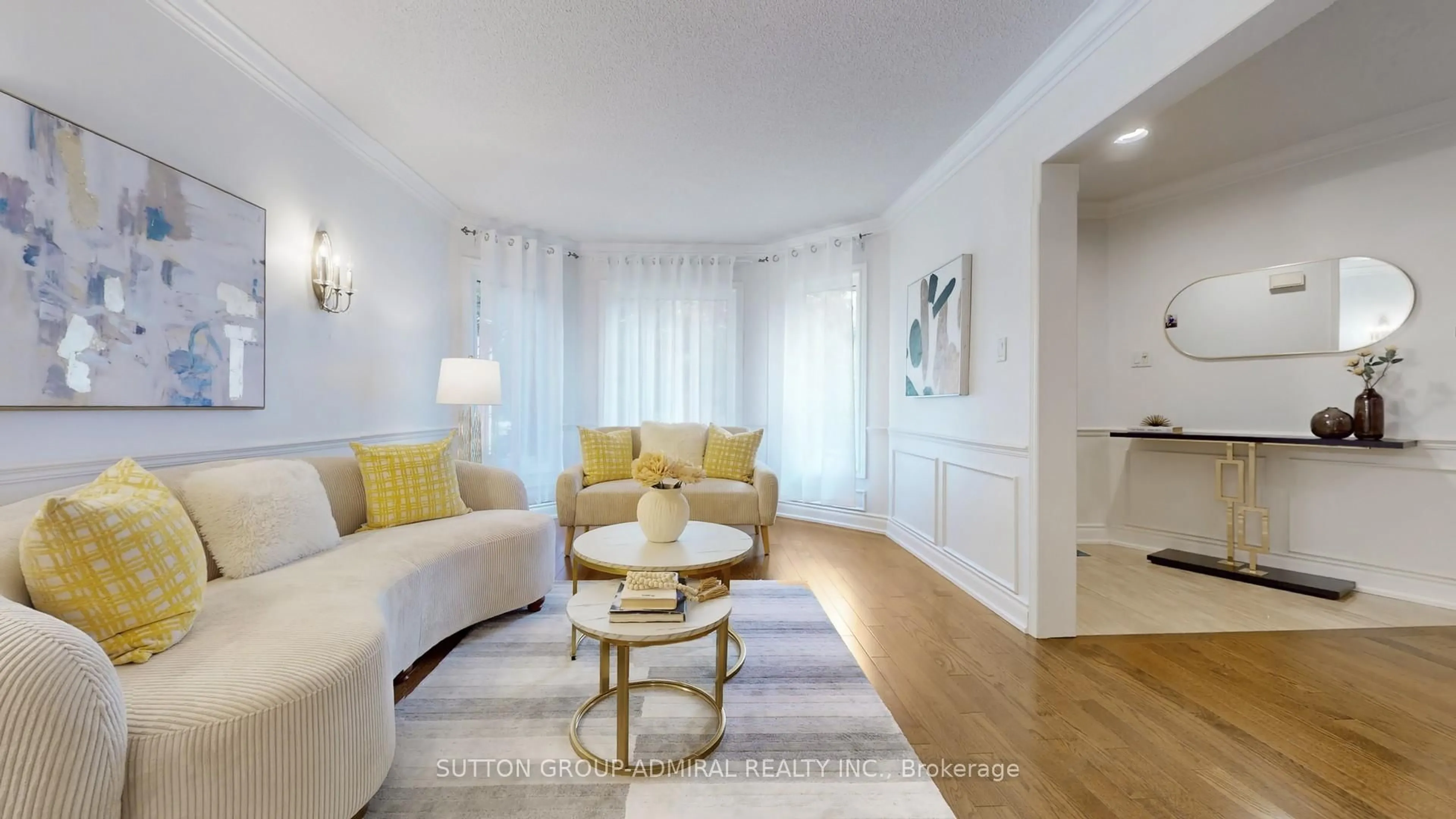 Living room with furniture, wood/laminate floor for 6 Mcdougall Crt, Vaughan Ontario L4J 7A1