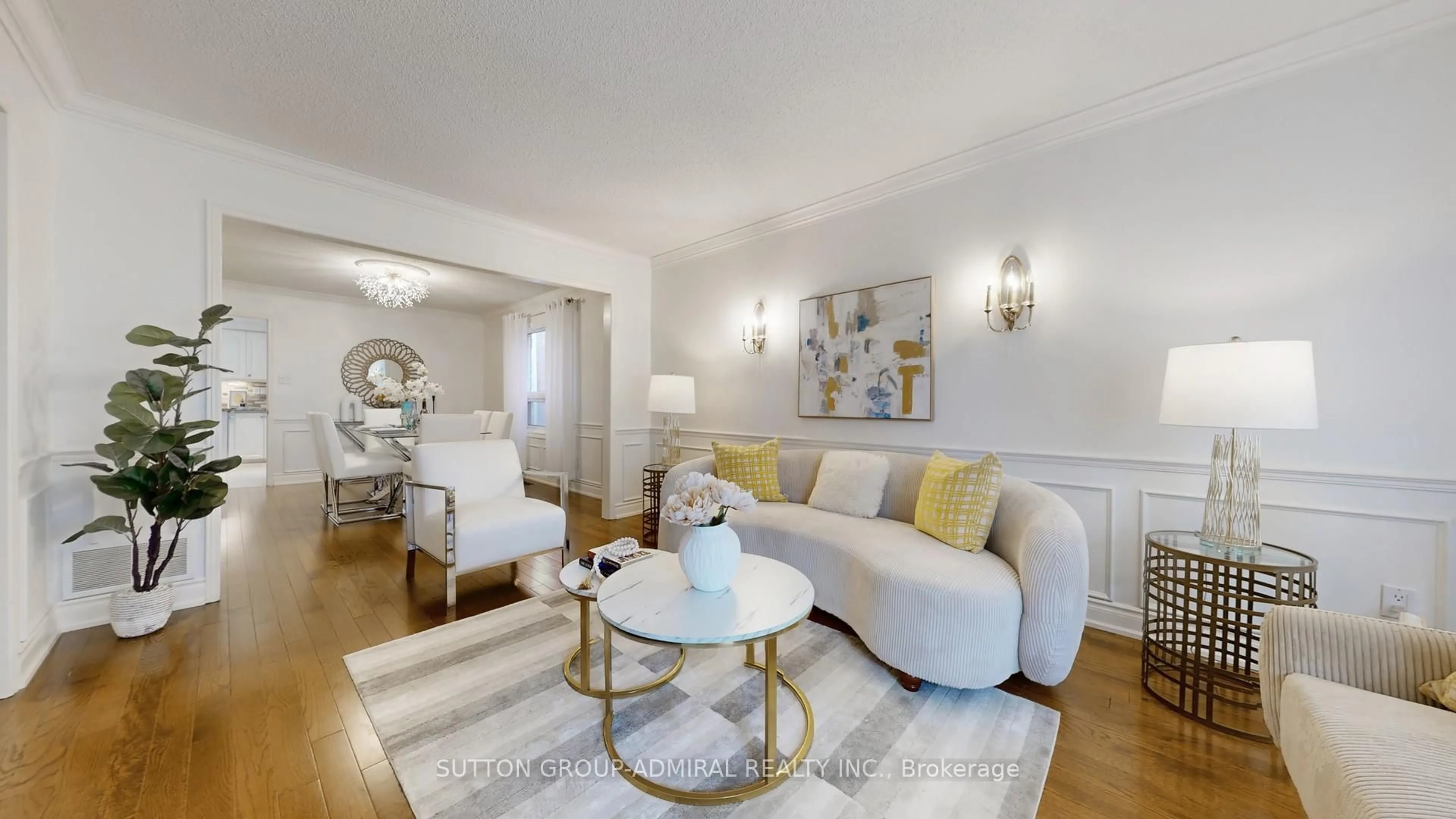 Living room with furniture, wood/laminate floor for 6 Mcdougall Crt, Vaughan Ontario L4J 7A1