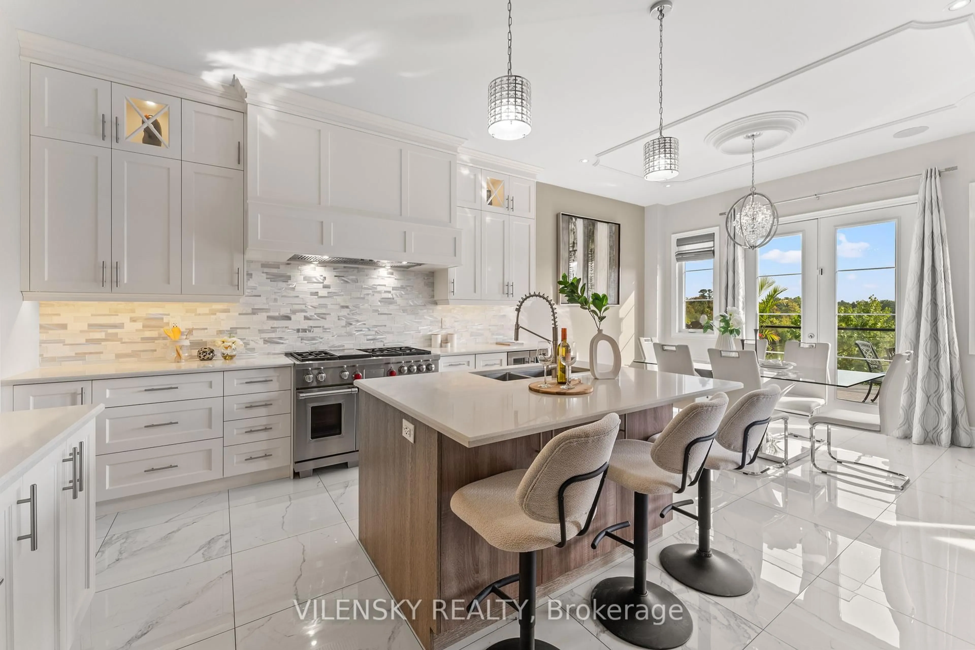 Contemporary kitchen, ceramic/tile floor for 175 Woodgate Pines Dr, Vaughan Ontario L4H 4K5