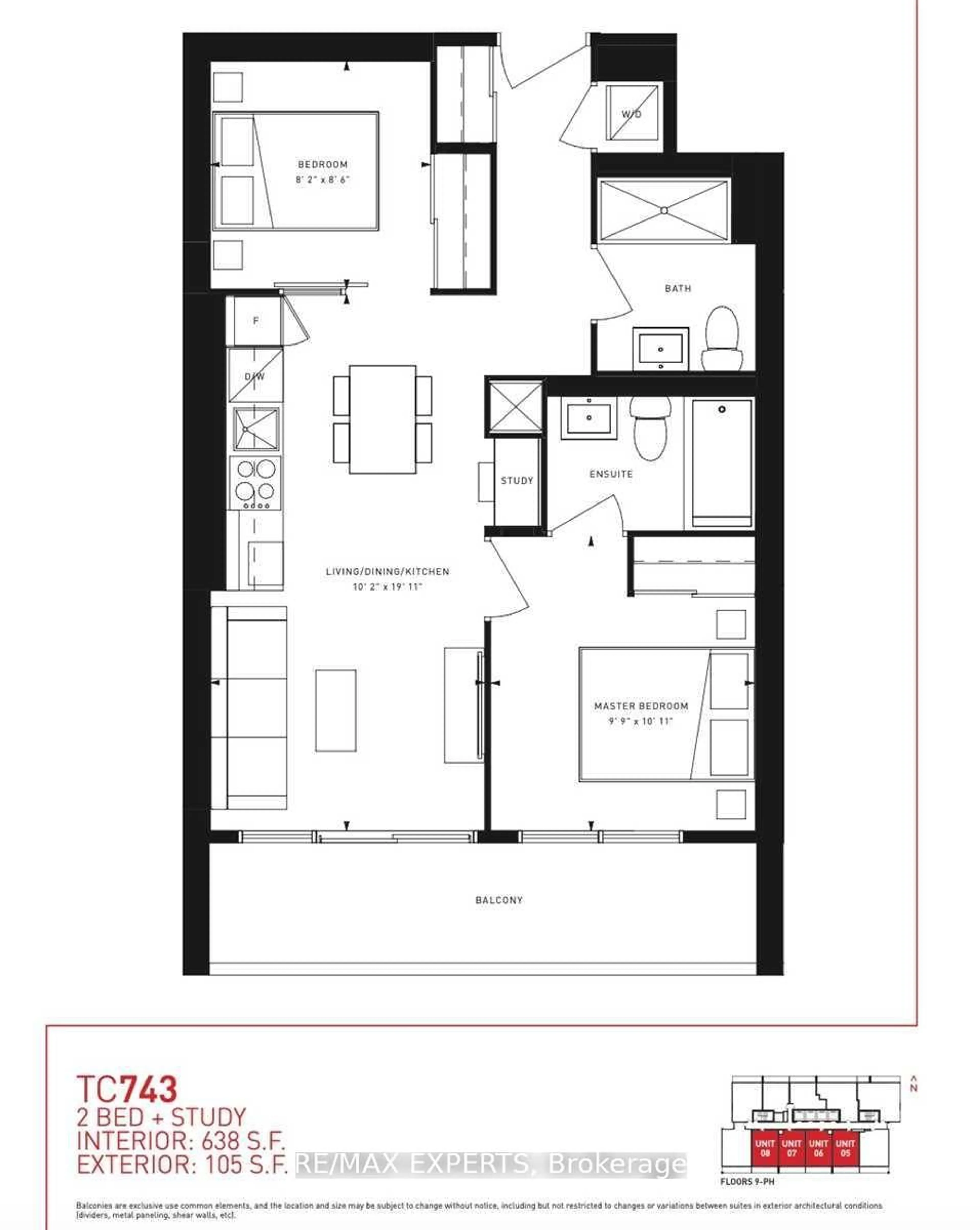 Floor plan for 5 Buttermill Ave #3505, Vaughan Ontario L4K 0J5