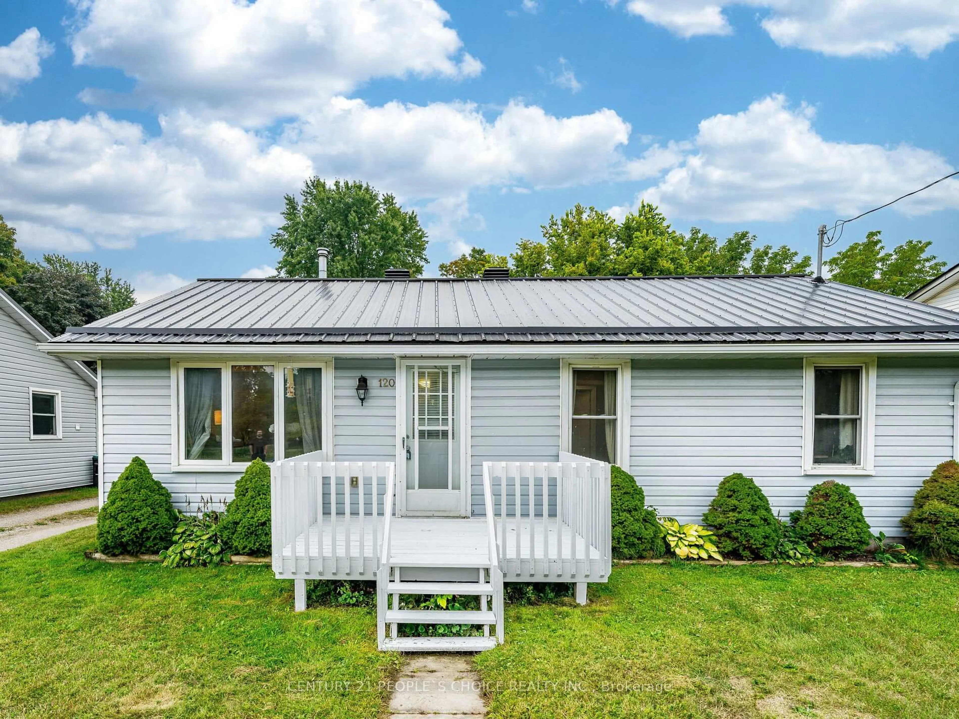Home with vinyl exterior material, street for 120 Queen St, Essa Ontario L0M 1B0