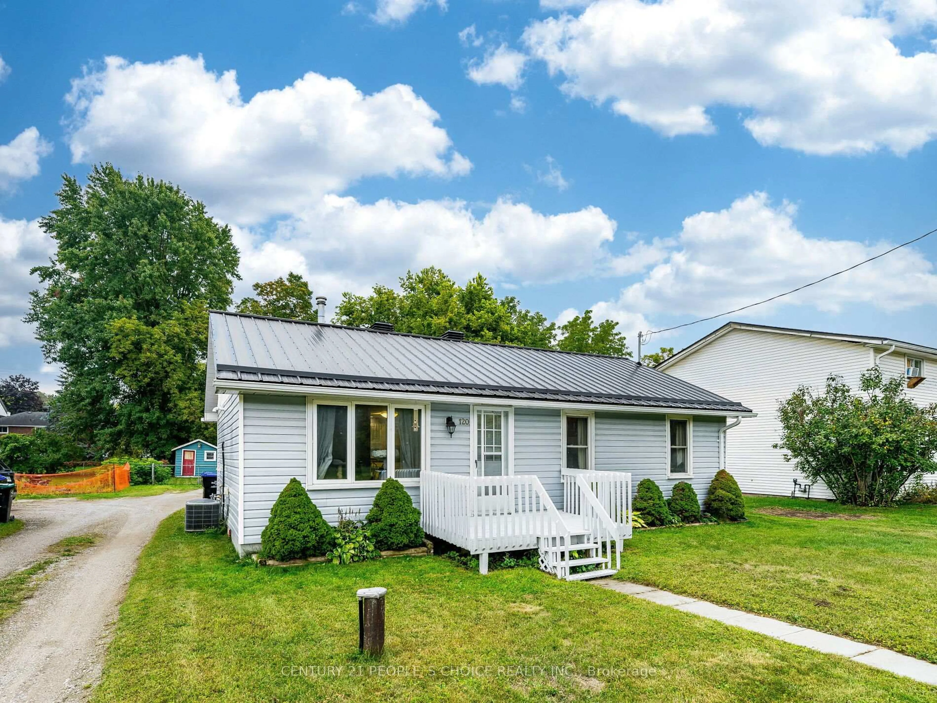 Home with vinyl exterior material, street for 120 Queen St, Essa Ontario L0M 1B0