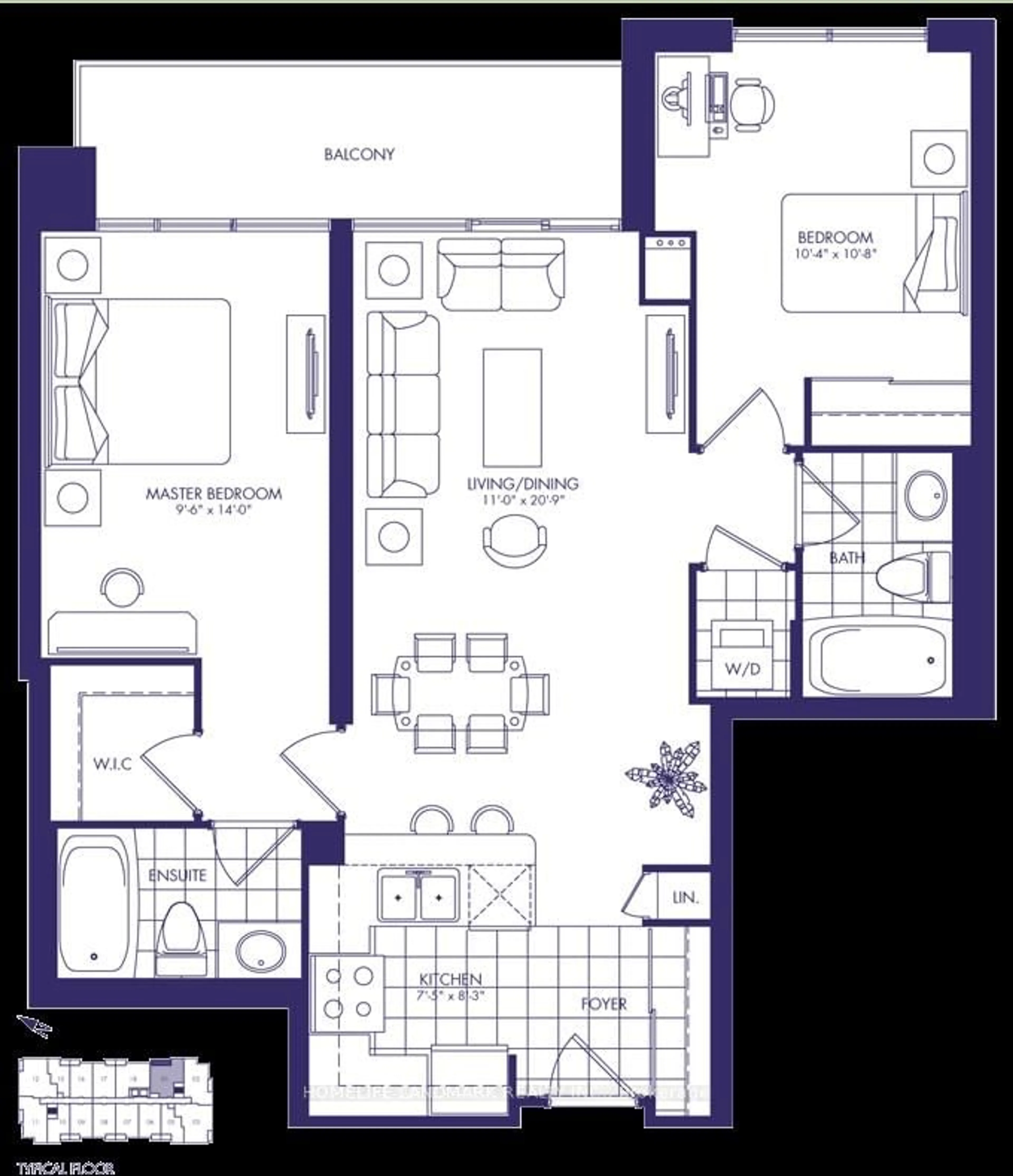 Floor plan for 55 South Town Centre Blvd #301, Markham Ontario L6G 0B1