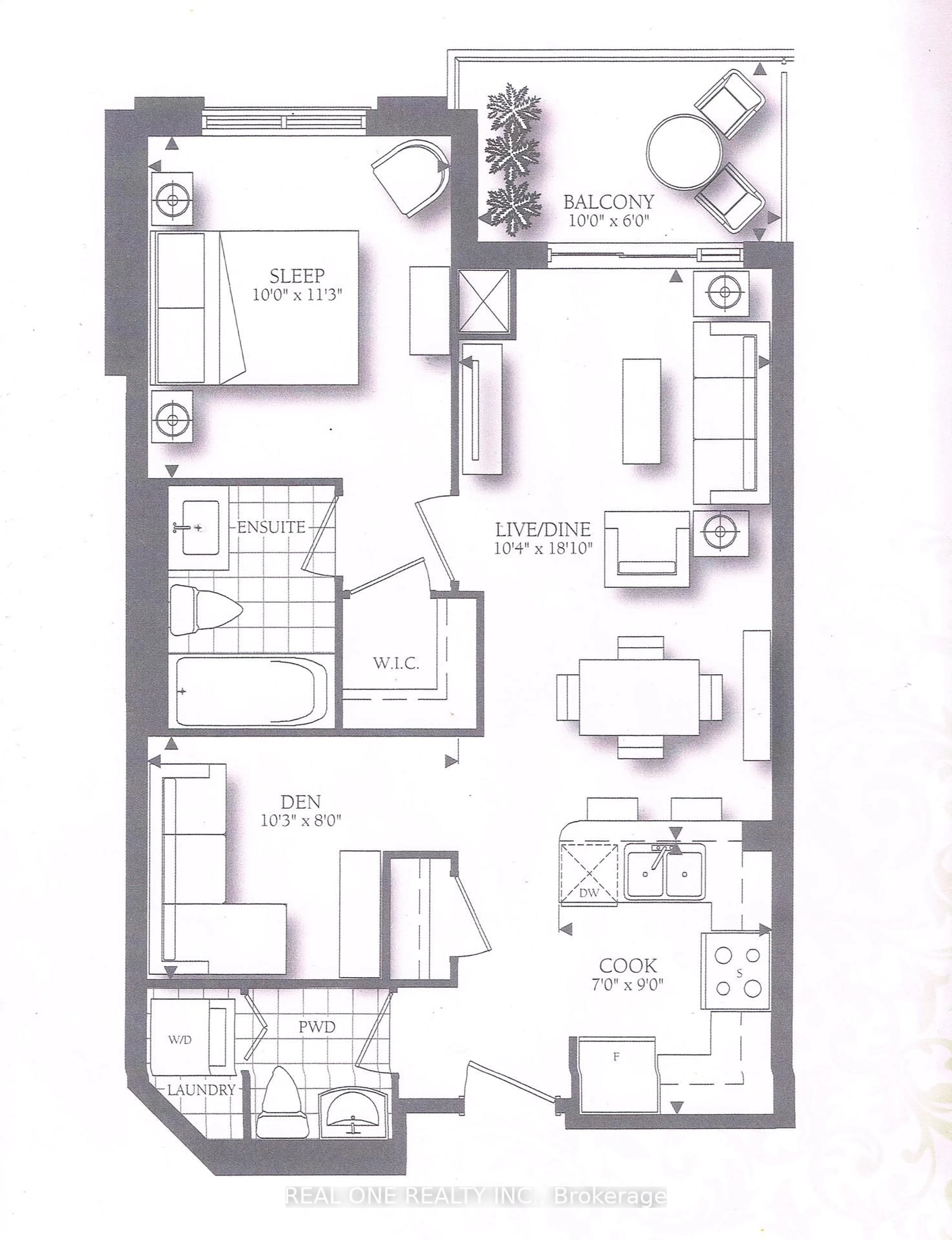Floor plan for 111 Civic Square Gate #411, Aurora Ontario L4G 0S6