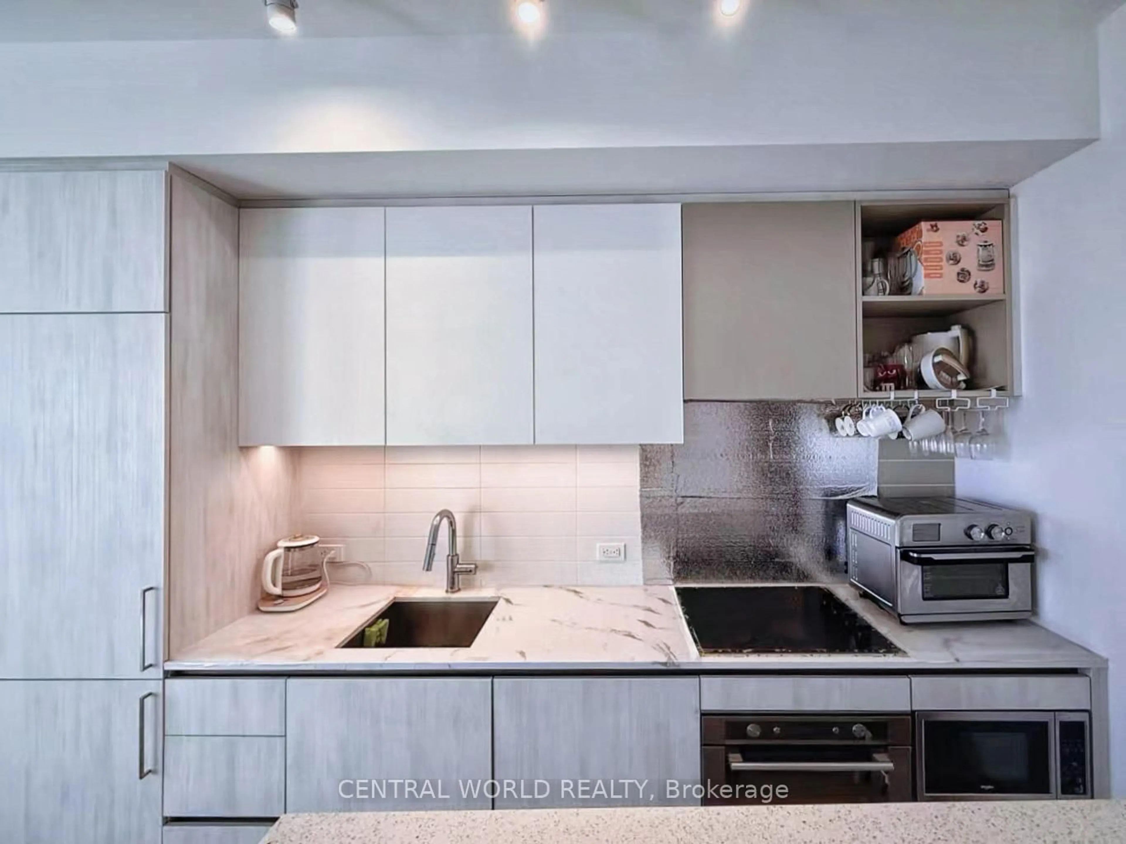 Contemporary kitchen, ceramic/tile floor for 7890 JANE St #1503, Vaughan Ontario L4K 0K9