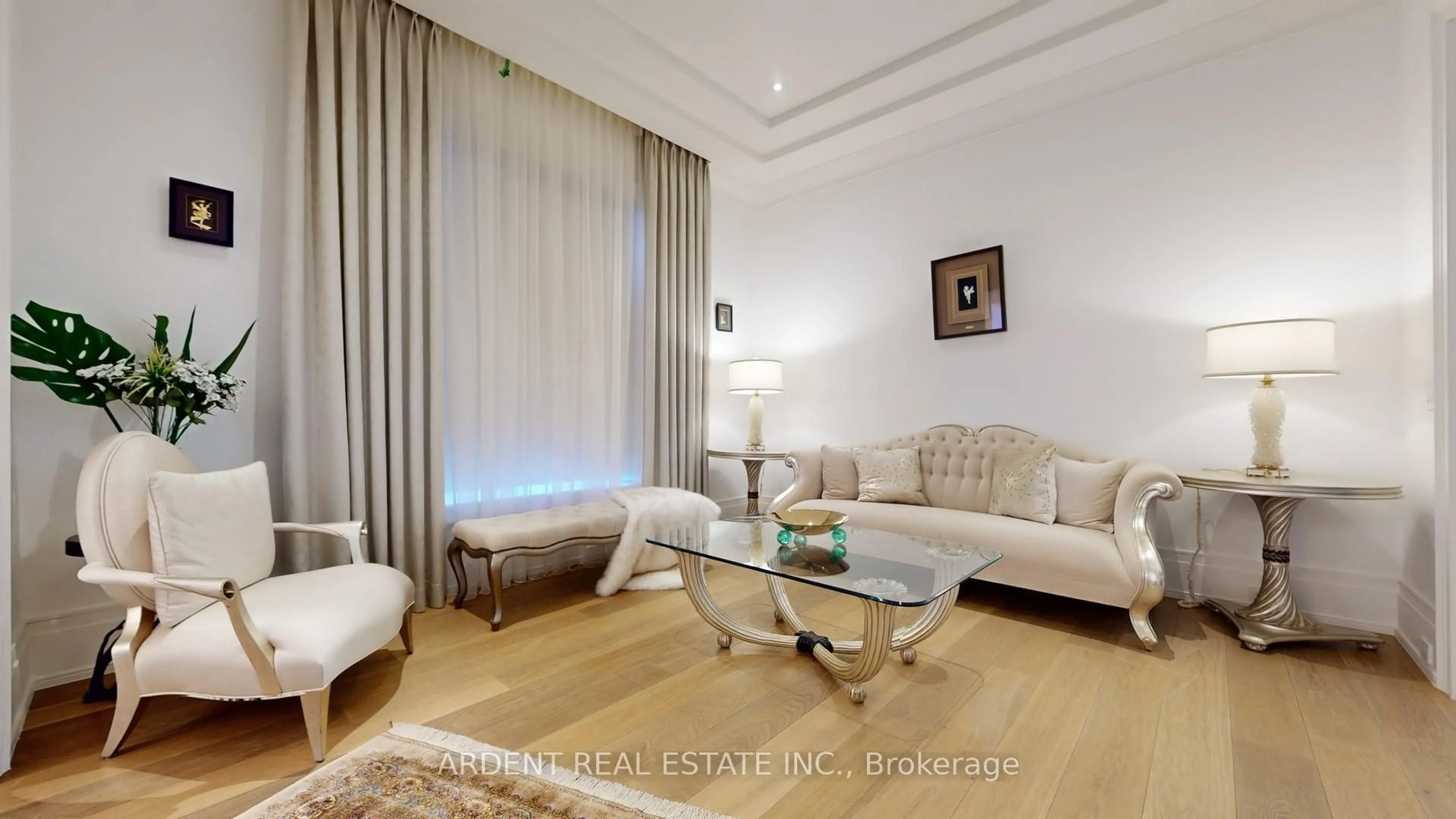 Living room with furniture, wood/laminate floor for 58 Birch Ave, Richmond Hill Ontario L4C 6C6