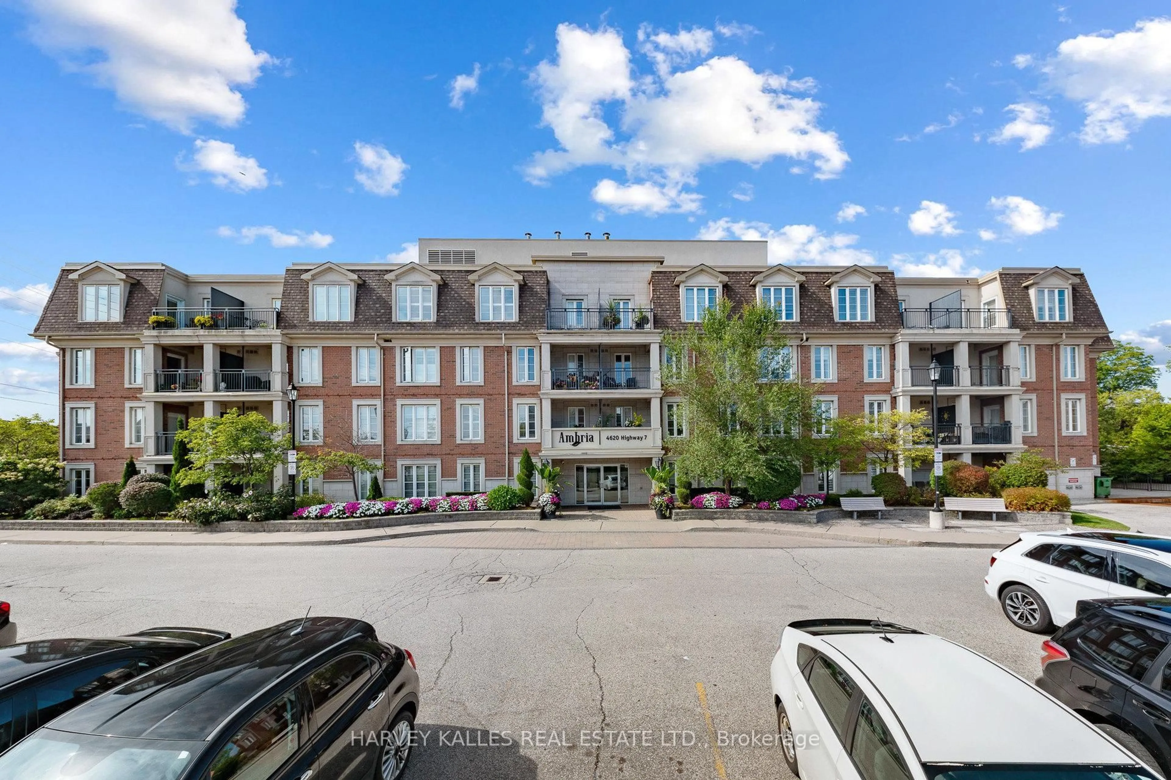 A pic from outside/outdoor area/front of a property/back of a property/a pic from drone, unknown for 4620 Hwy 7 #405, Vaughan Ontario L4L 0B3