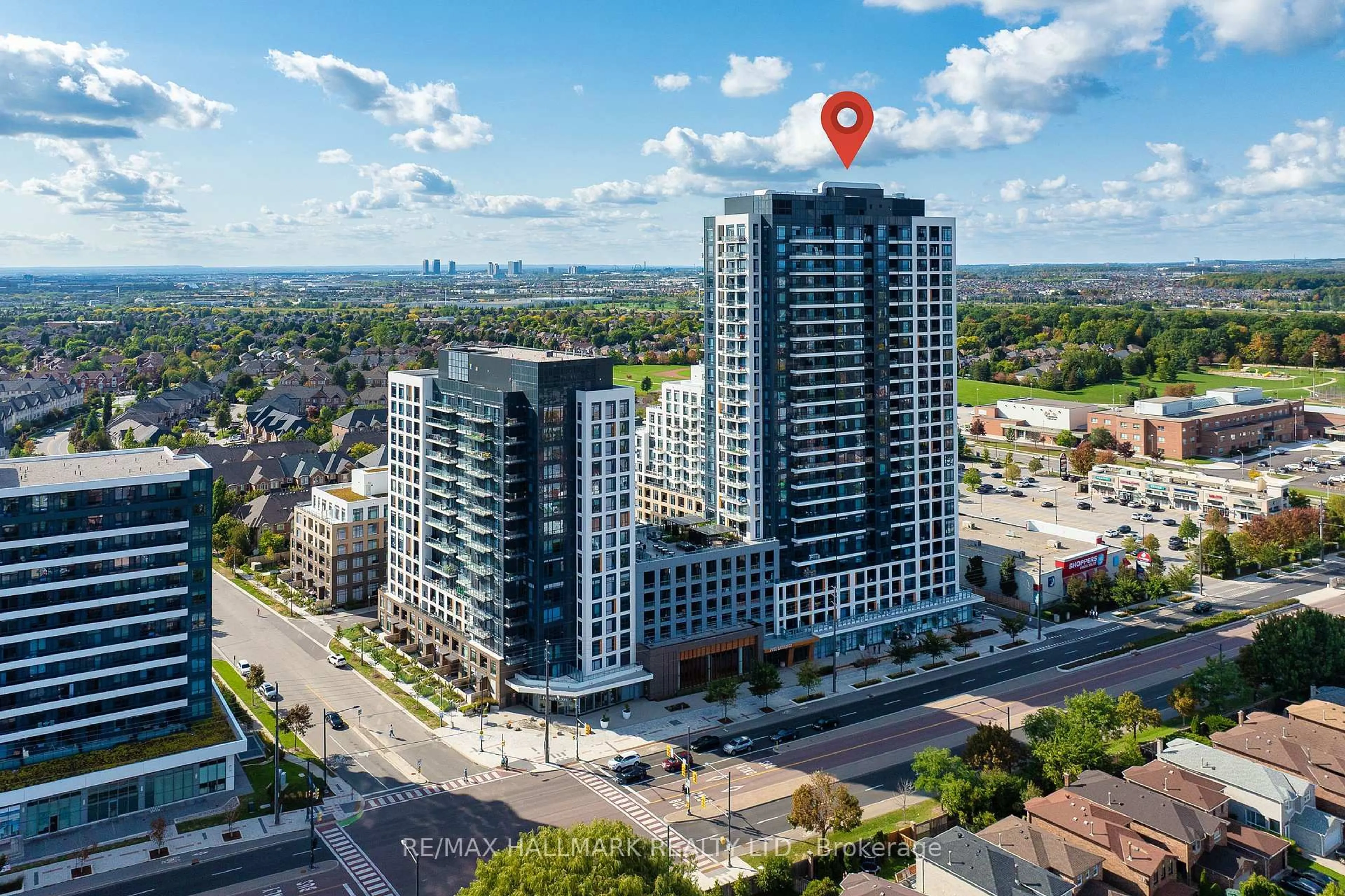 A pic from outside/outdoor area/front of a property/back of a property/a pic from drone, city buildings view from balcony for 7950 Bathurst St #901, Vaughan Ontario L4J 0L4