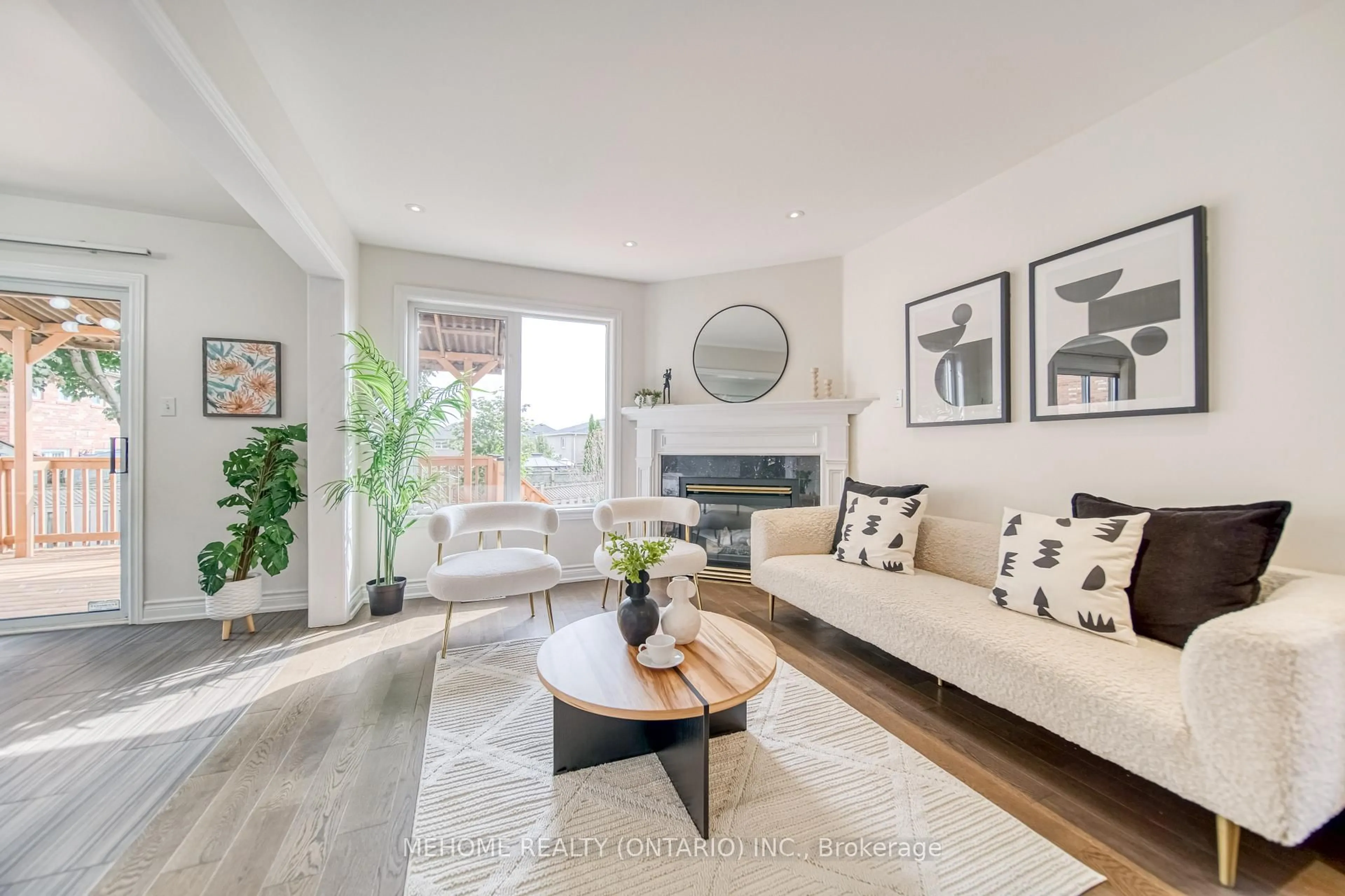 Living room with furniture, wood/laminate floor for 55 D'amato Cres, Vaughan Ontario L6A 3E6