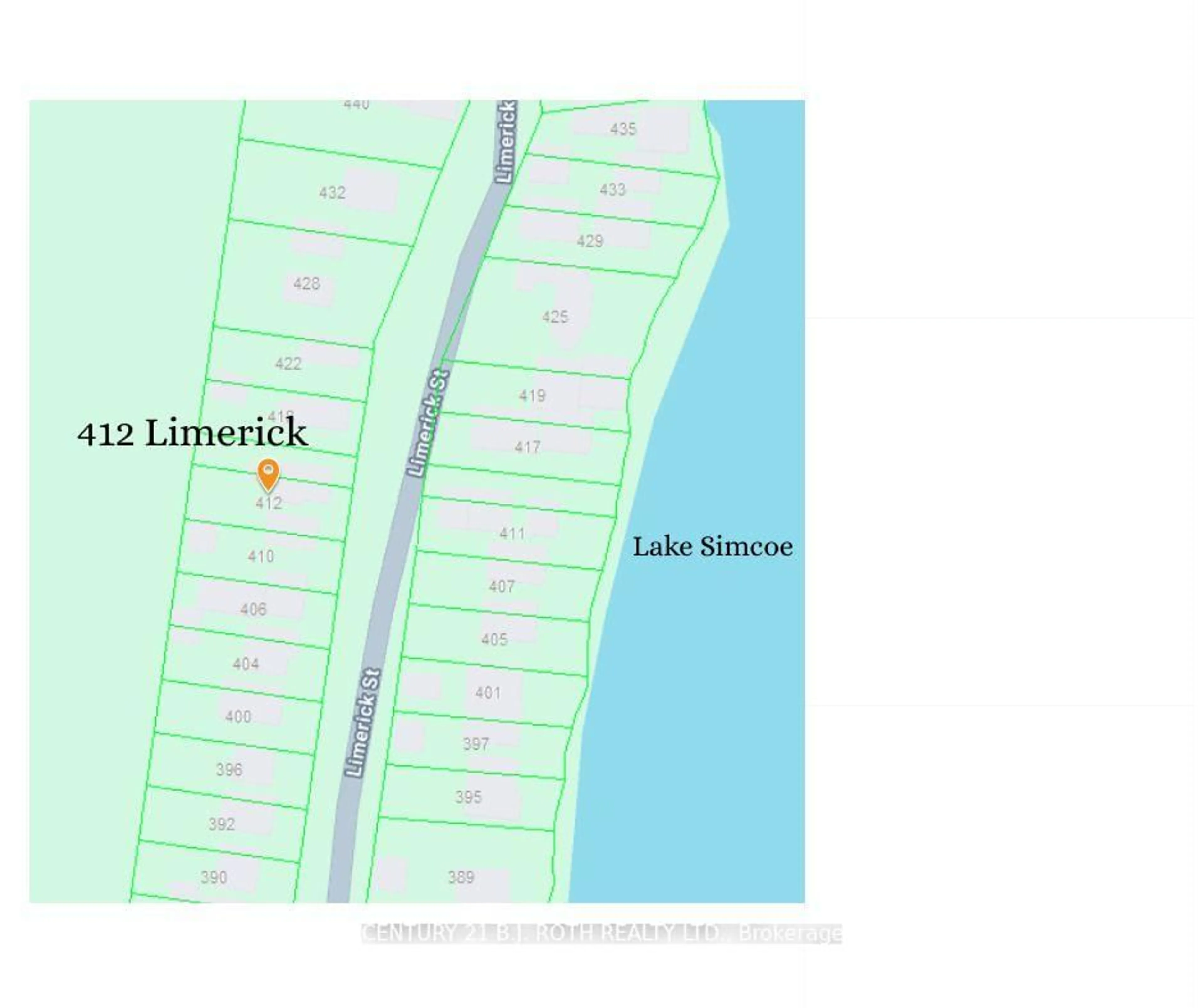 Picture of a map for 412 Limerick Cres, Innisfil Ontario L0L 1K0