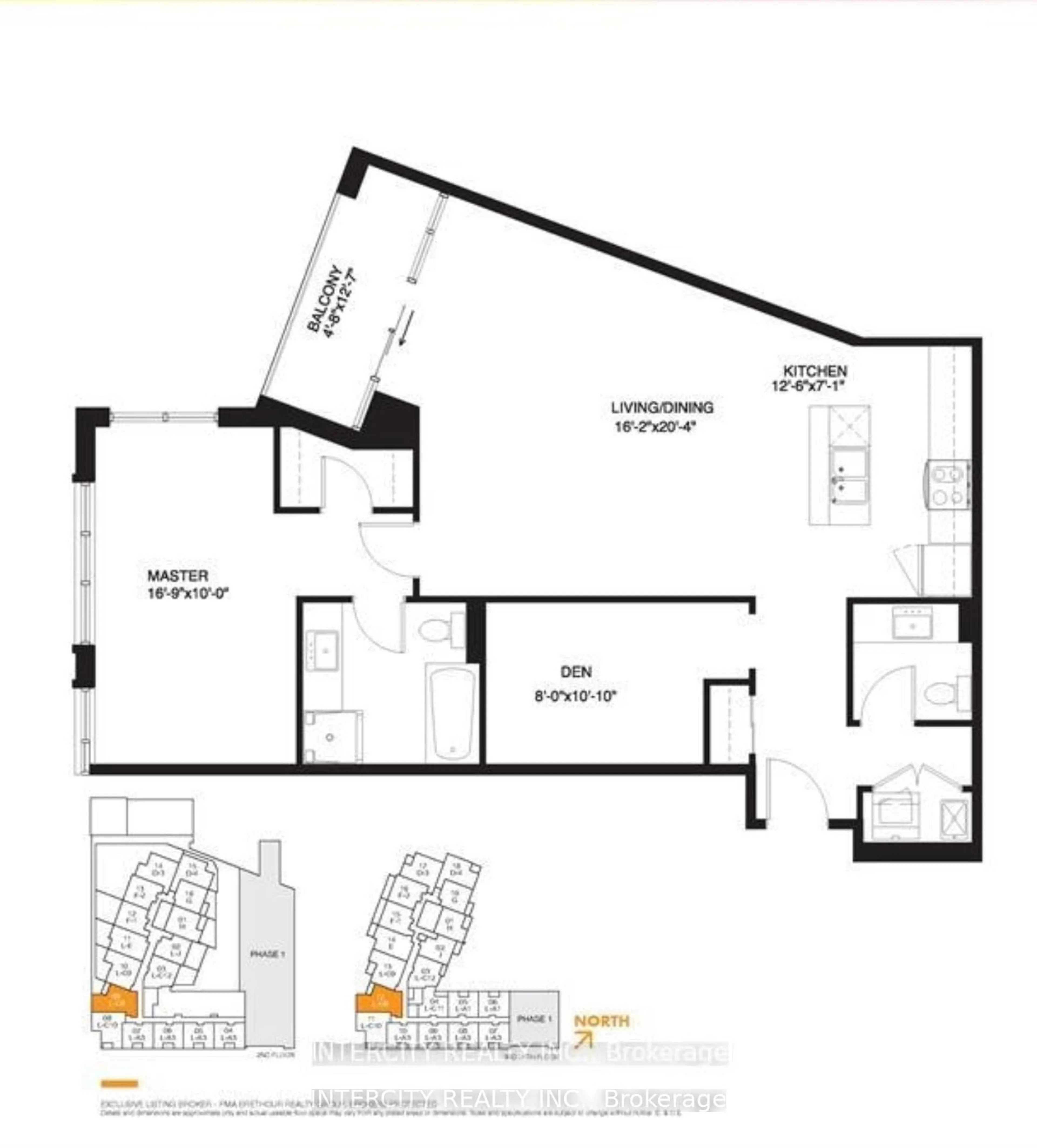 Floor plan for 2910 Highway 7 #412, Vaughan Ontario L4K 0H8