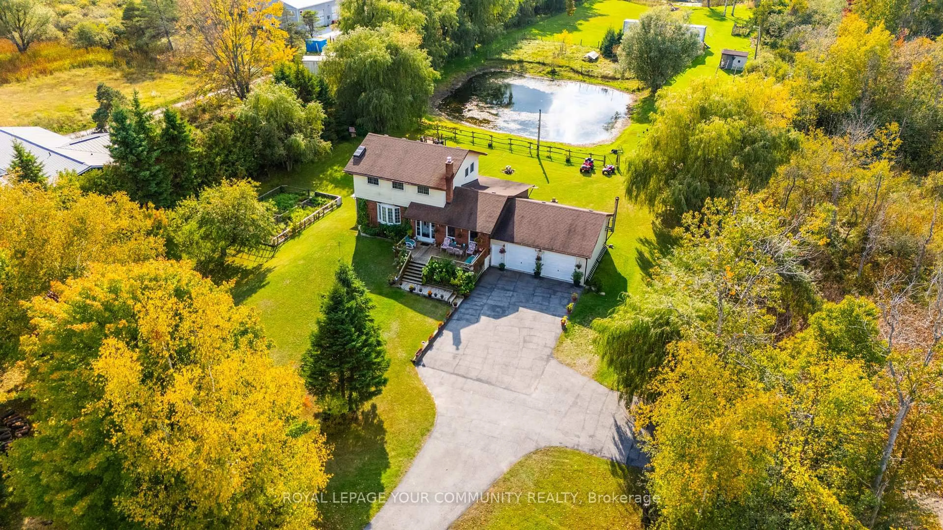 A pic from outside/outdoor area/front of a property/back of a property/a pic from drone, unknown for 23276 Highway 48 Rd, Georgina Ontario L0E 1L0