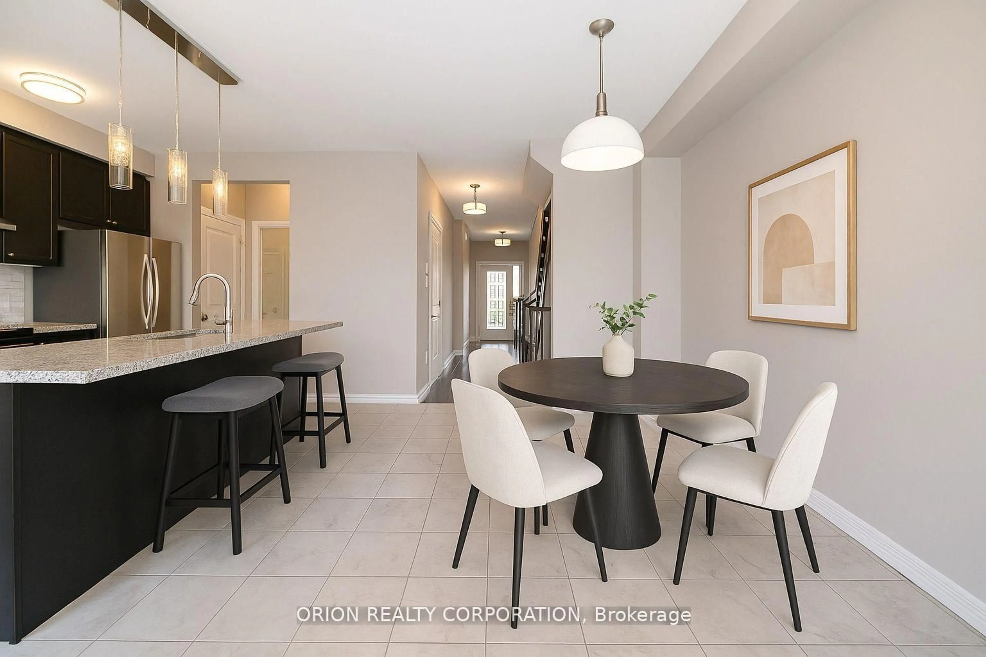 Dining room, ceramic/tile floor for 53 Clifford Cres, New Tecumseth Ontario L0G 1W0