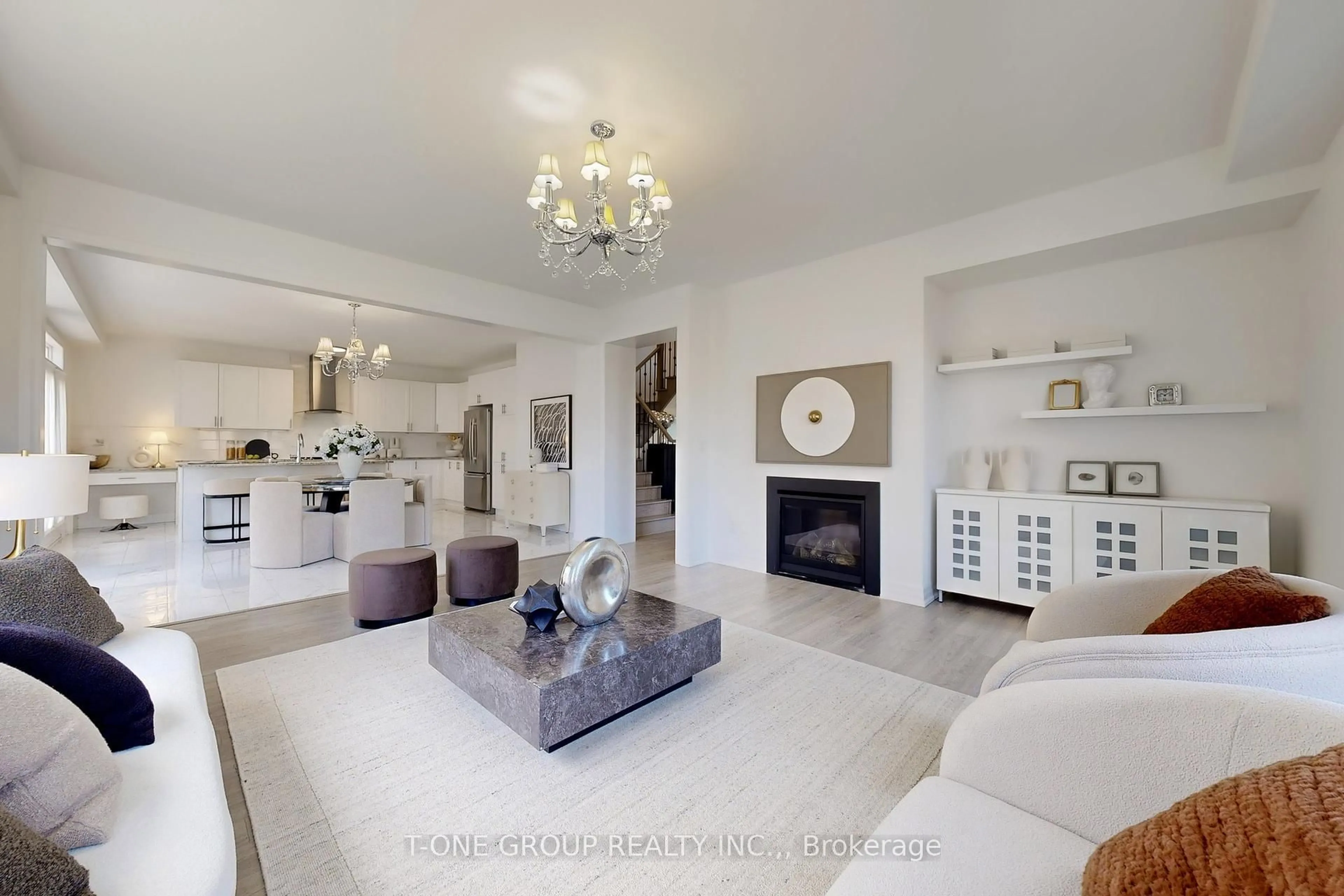 Living room with furniture, ceramic/tile floor for 73 Charlotte Abby Dr, East Gwillimbury Ontario L9N 0S9