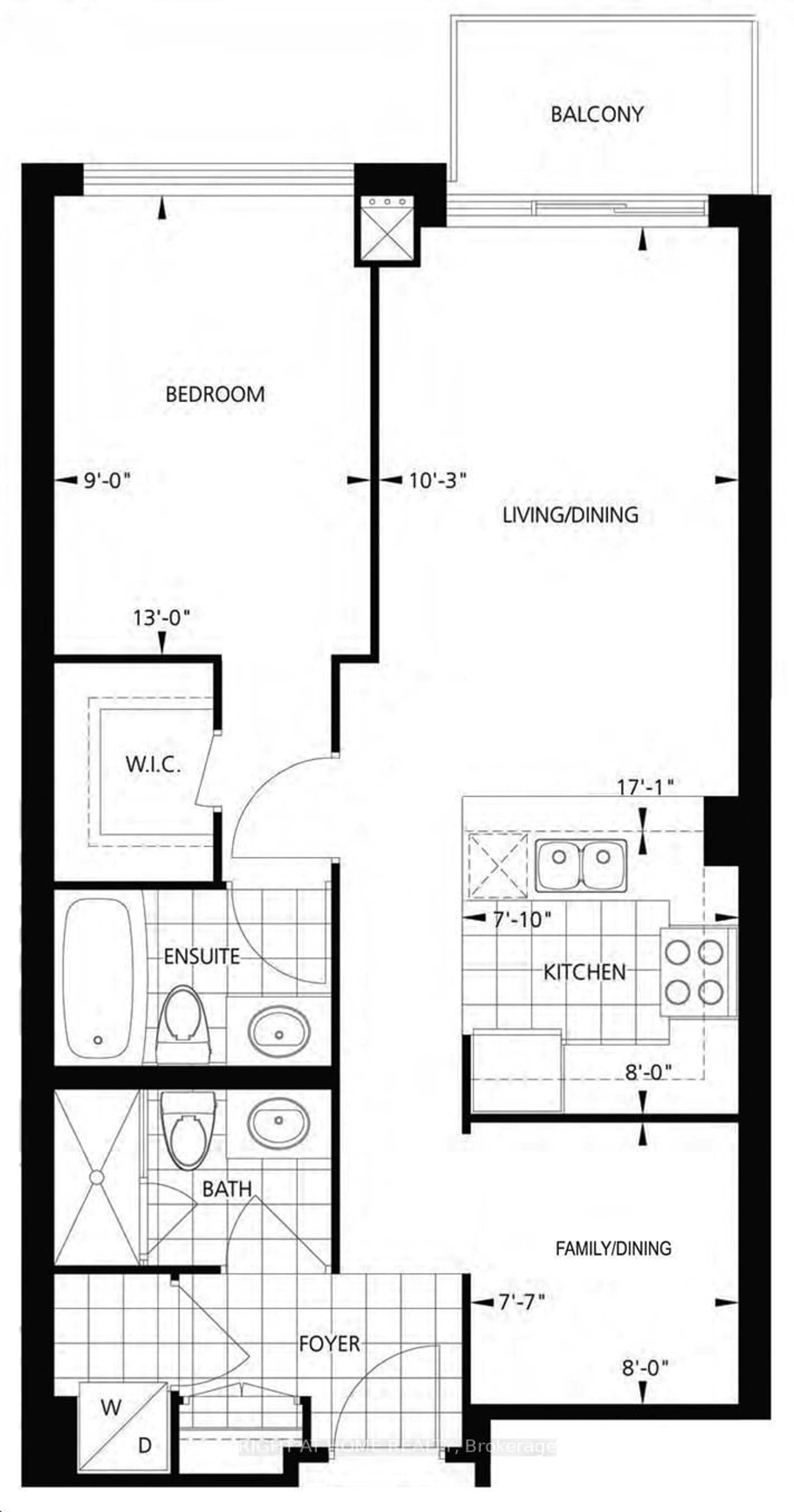 Floor plan for 520 Steeles Ave #814, Vaughan Ontario L4J 0H2