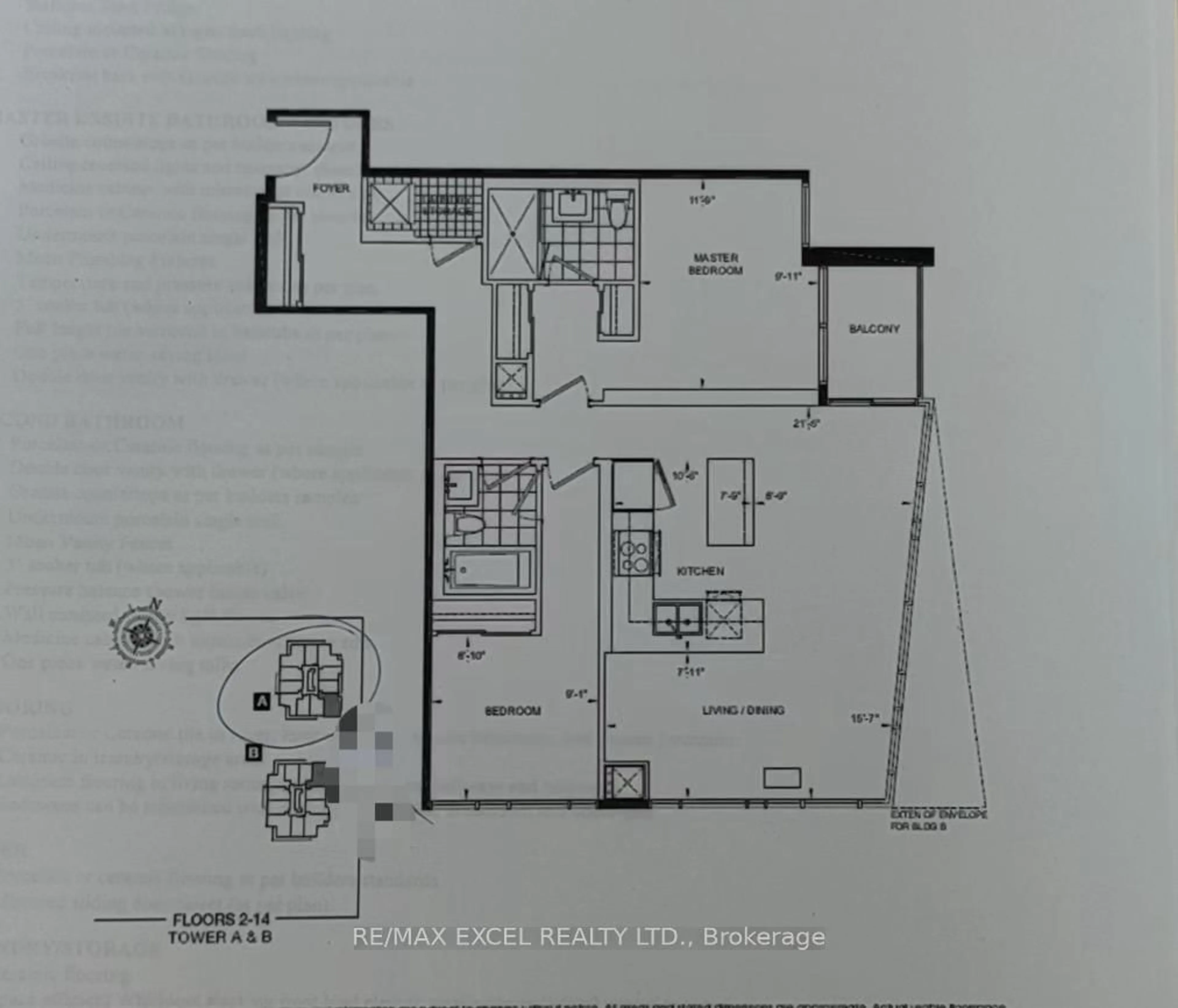 Floor plan for 9608 Yonge St #202A, Richmond Hill Ontario L4C 0X4