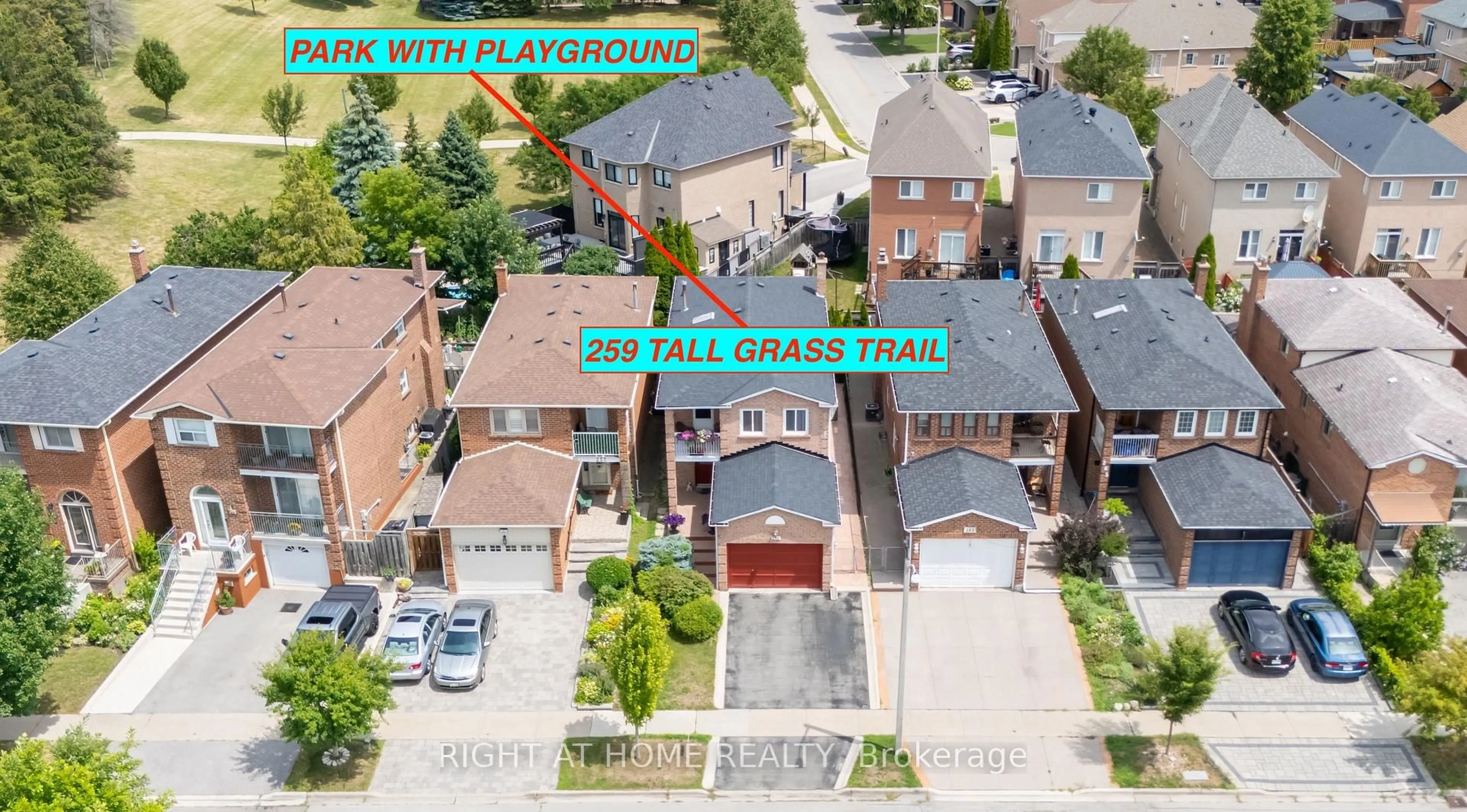 A pic from outside/outdoor area/front of a property/back of a property/a pic from drone, street for 259 Tall Grass Tr, Vaughan Ontario L4L 3P7