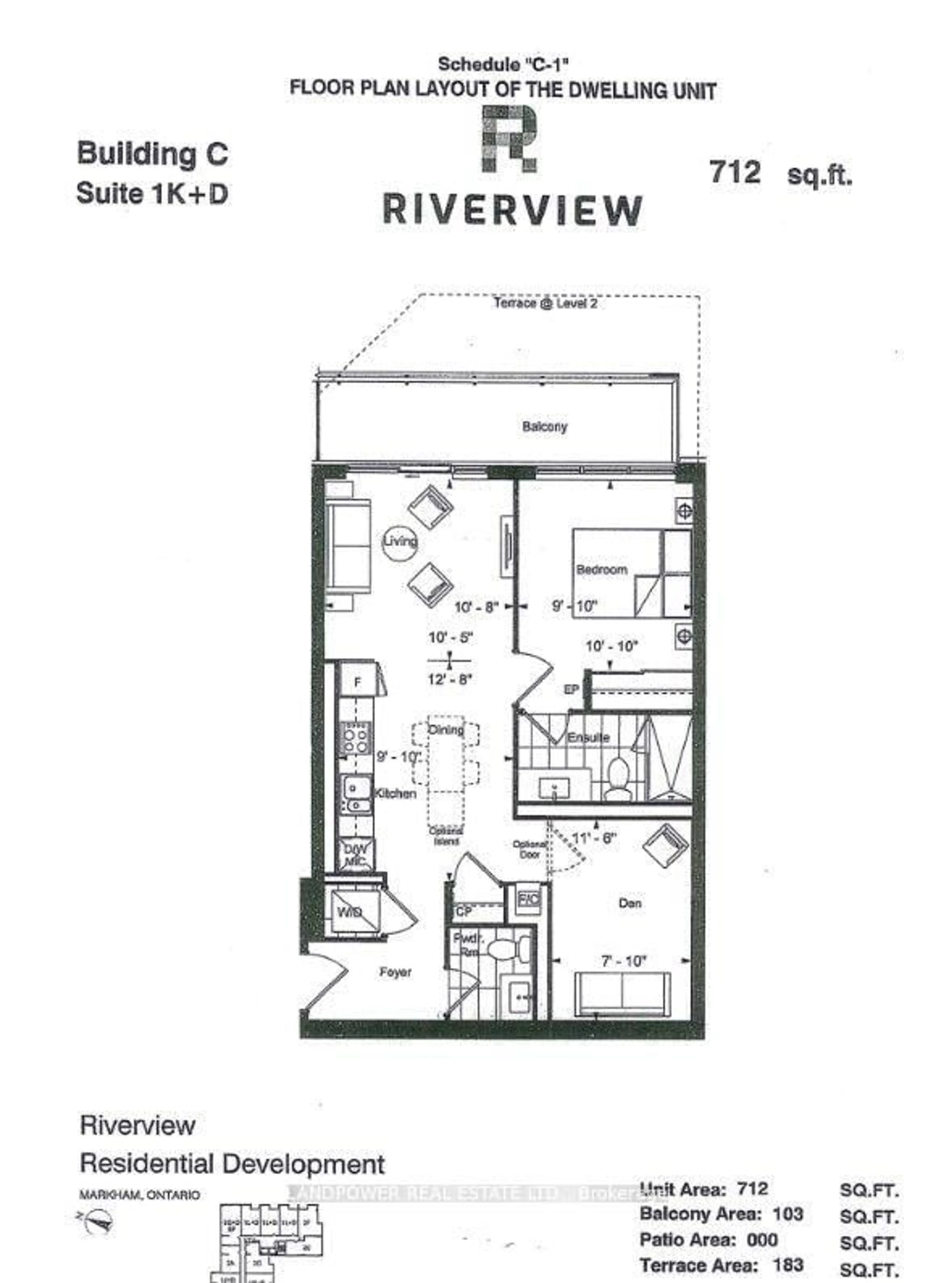 Floor plan for 38 Water Walk Dr #1111, Markham Ontario L3R 6M8