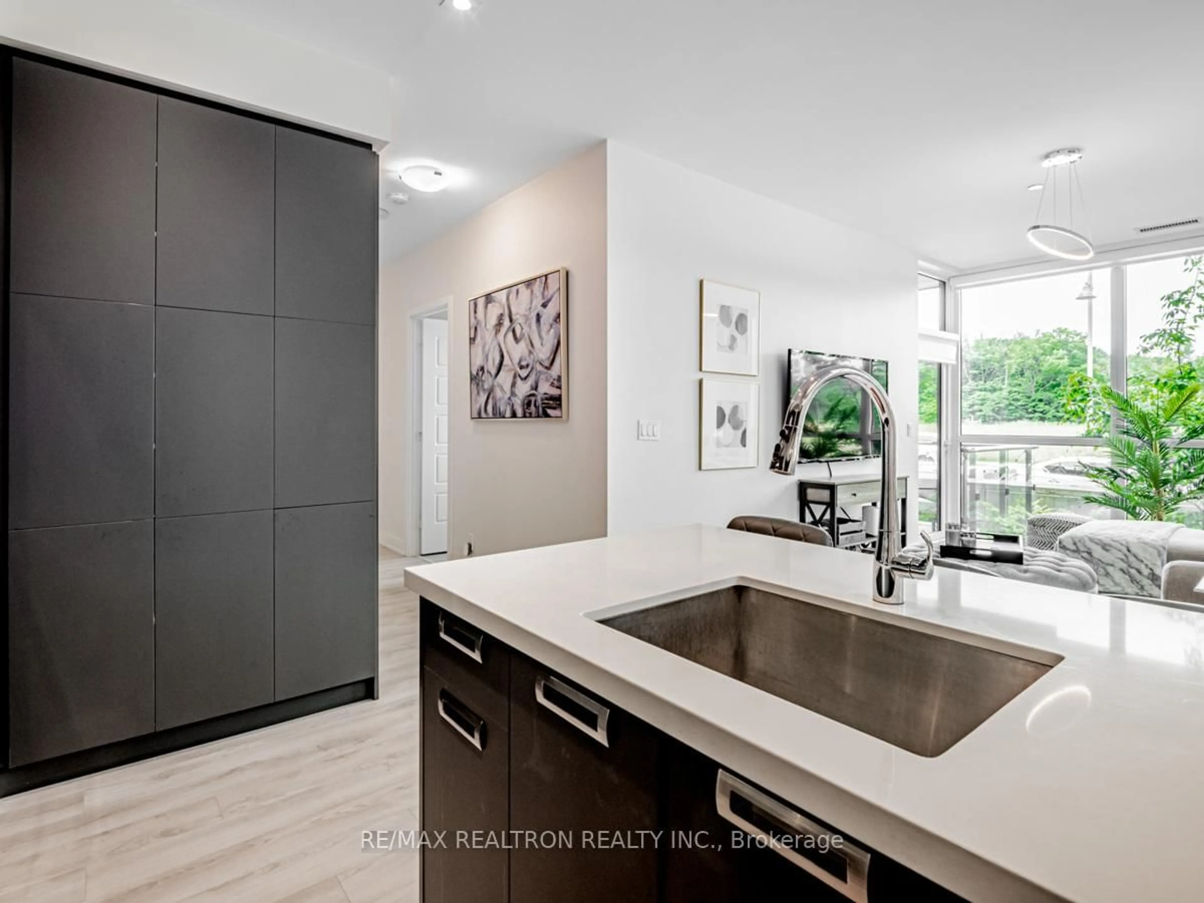 Contemporary kitchen, ceramic/tile floor for 375 Sea Ray Ave #110, Innisfil Ontario L9S 0N9