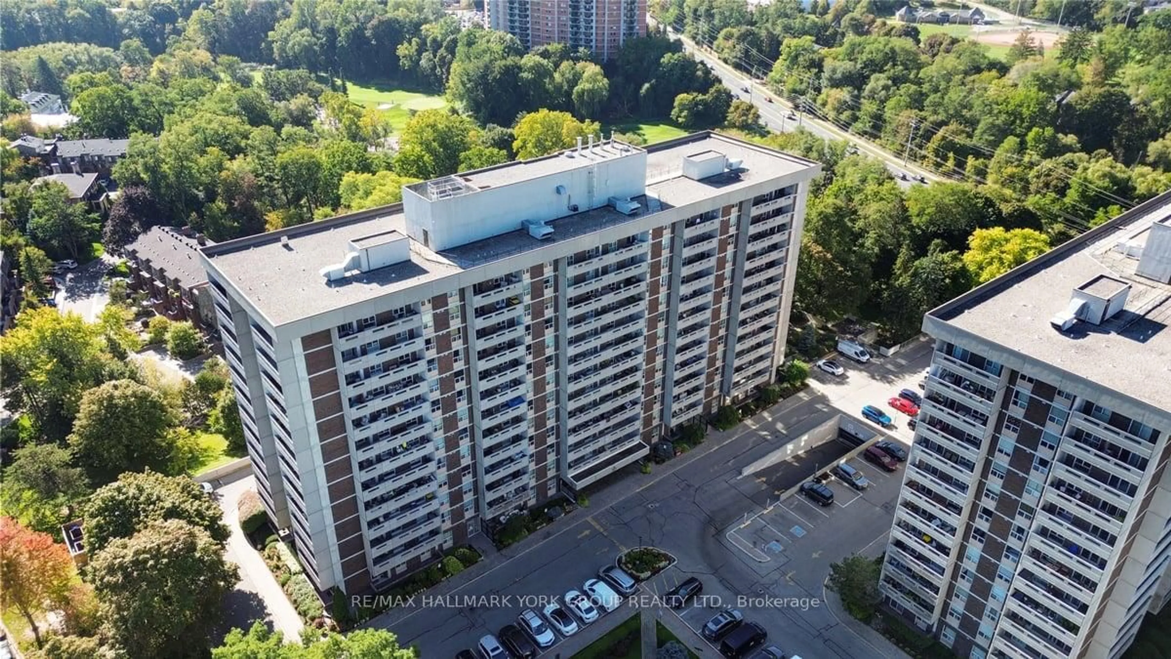 A pic from outside/outdoor area/front of a property/back of a property/a pic from drone, city buildings view from balcony for 50 Inverlochy Blvd #810, Markham Ontario L3T 4T6