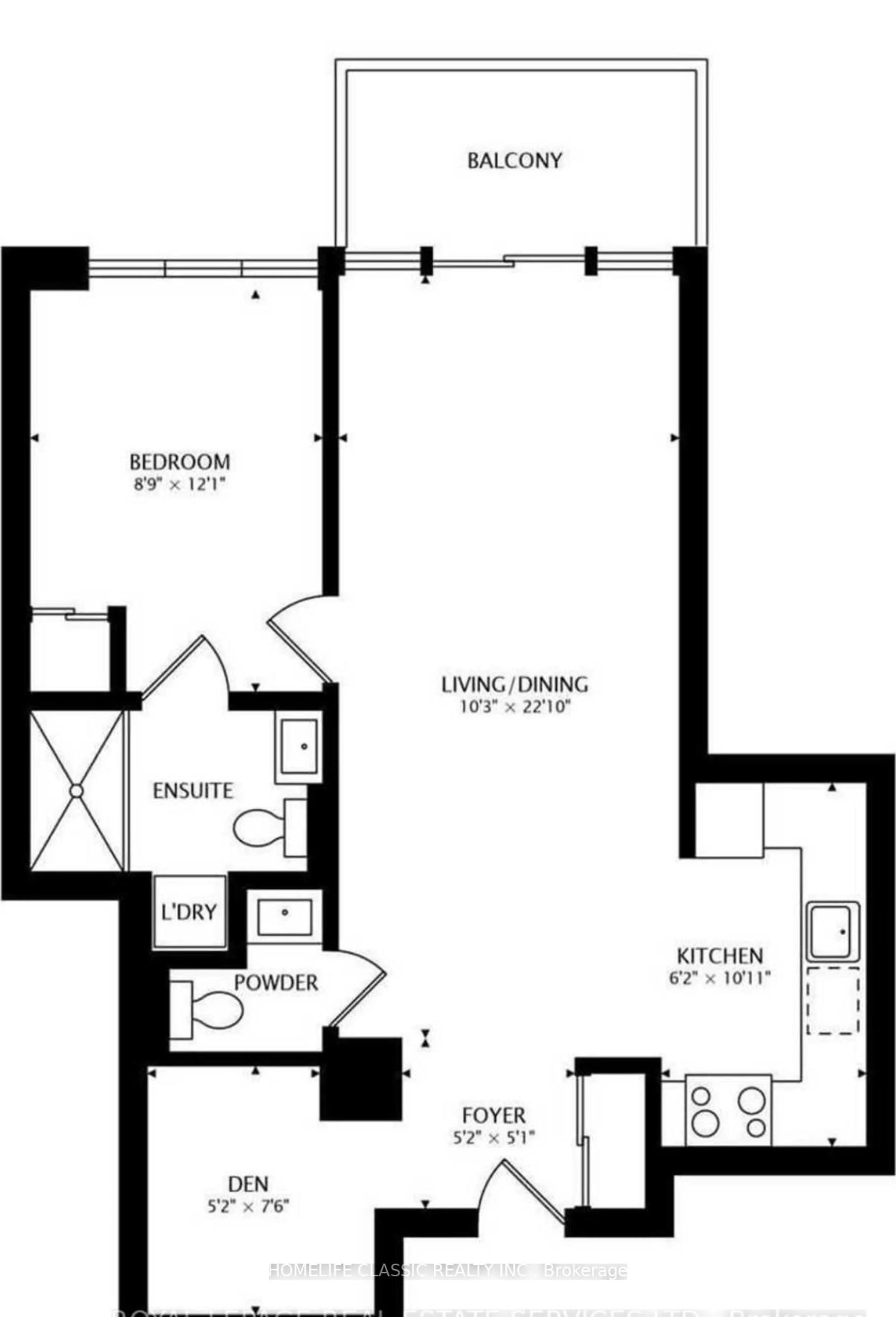 Floor plan for 2916 Highway 7 #1604, Vaughan Ontario L4K 0K6