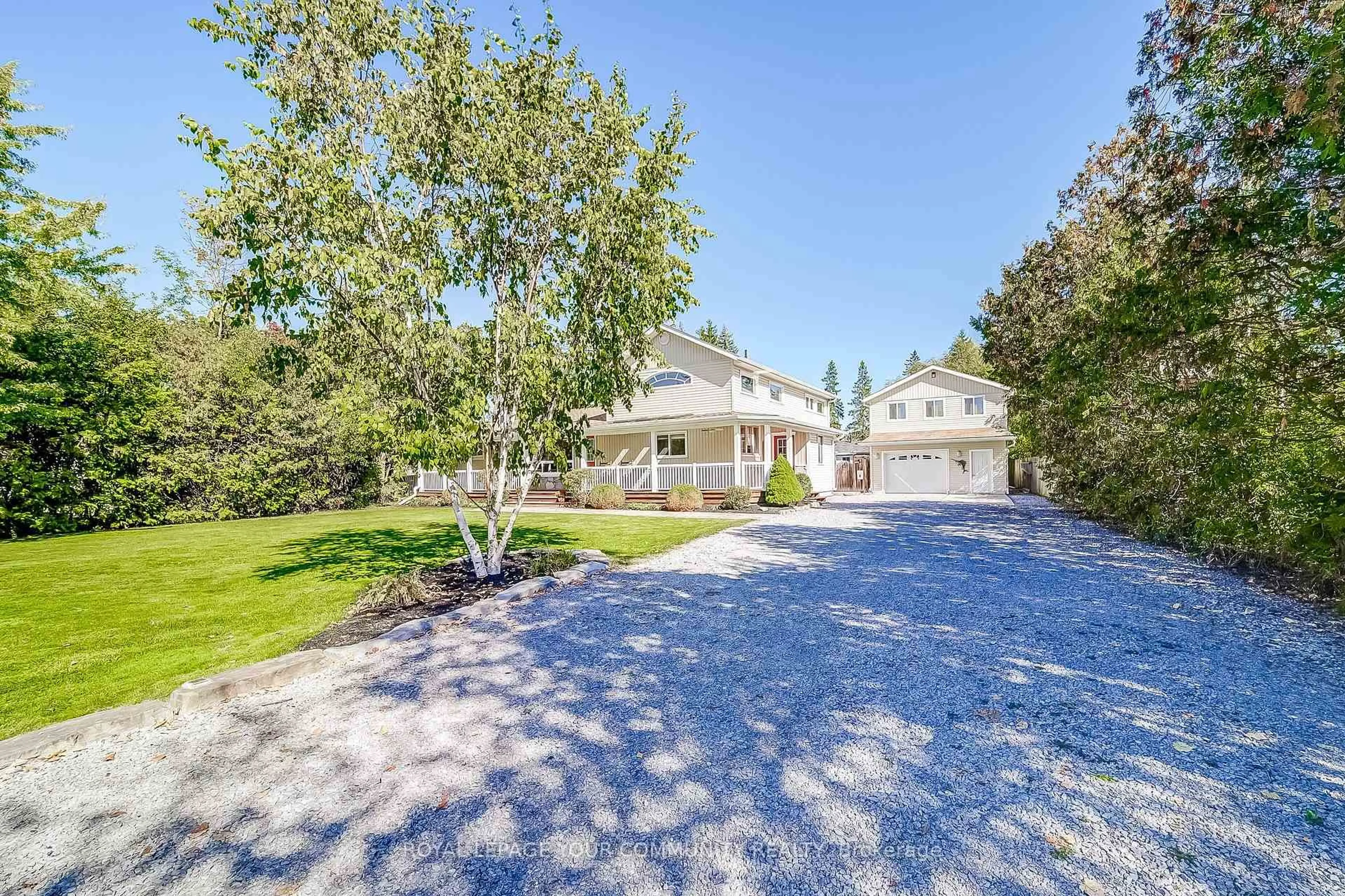 A pic from outside/outdoor area/front of a property/back of a property/a pic from drone, water/lake/river/ocean view for 749 Rockaway Rd, Georgina Ontario L0E 1S0