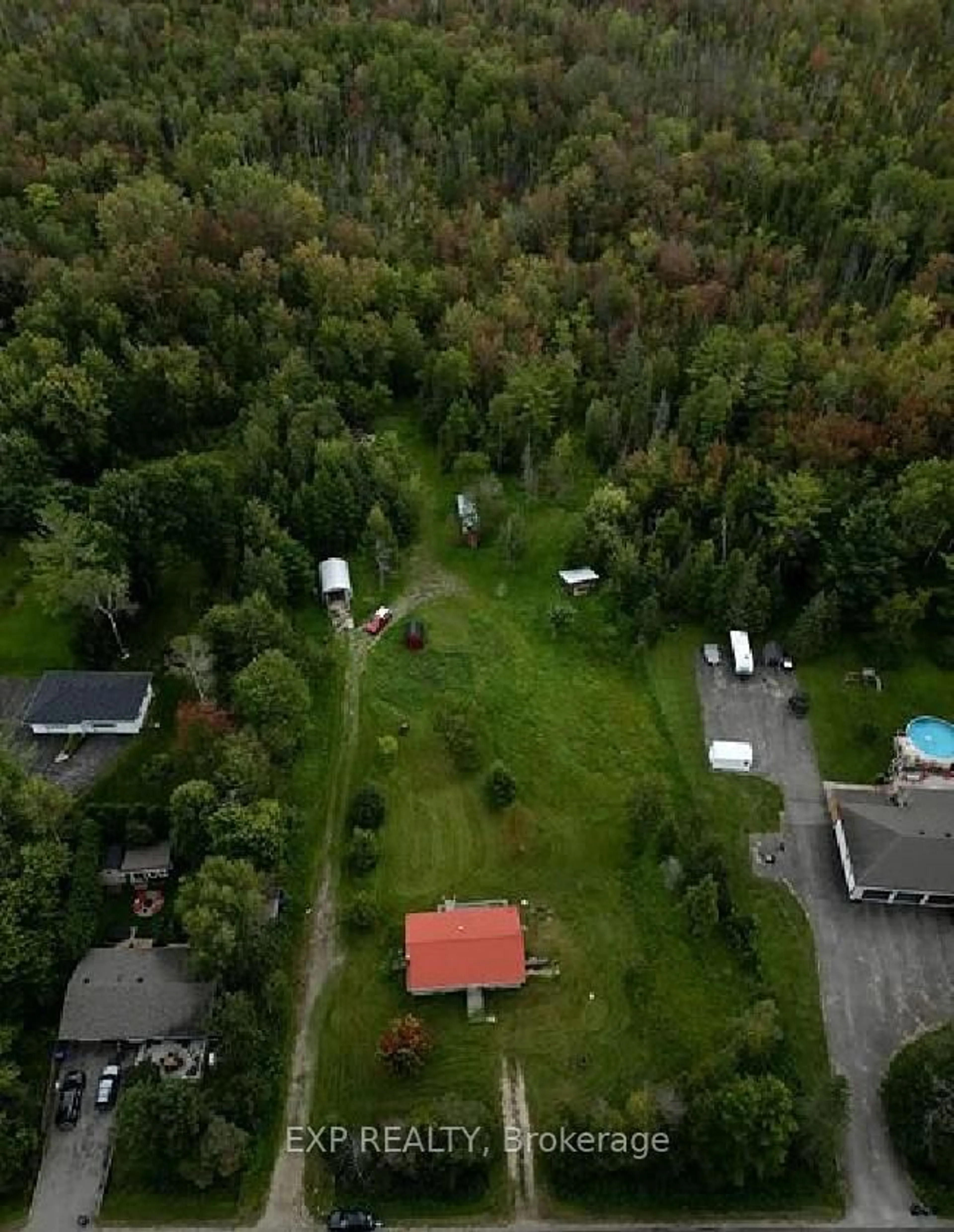 A pic from outside/outdoor area/front of a property/back of a property/a pic from drone, forest/trees view for 8555 10TH Line, Essa Ontario L4M 4S4